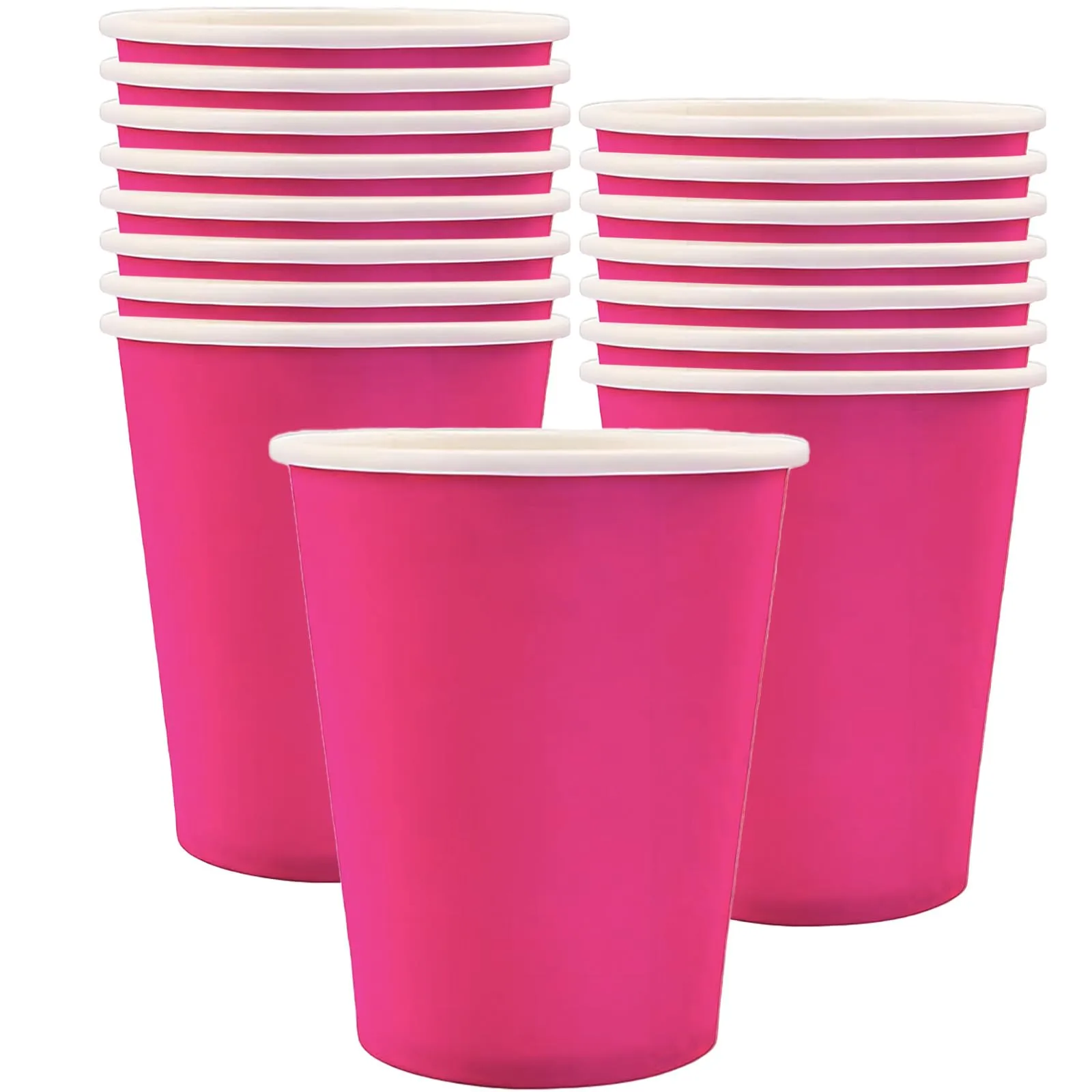 MOMAHUA 16 Bicchieri di Carta Fucsia per Feste, 250 ml - immagine 1