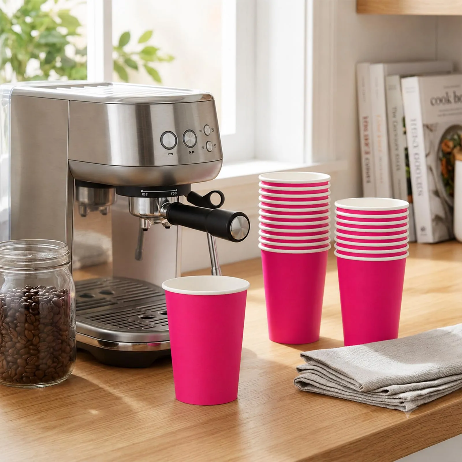 MOMAHUA 16 Bicchieri di Carta Fucsia per Feste, 250 ml - immagine 3