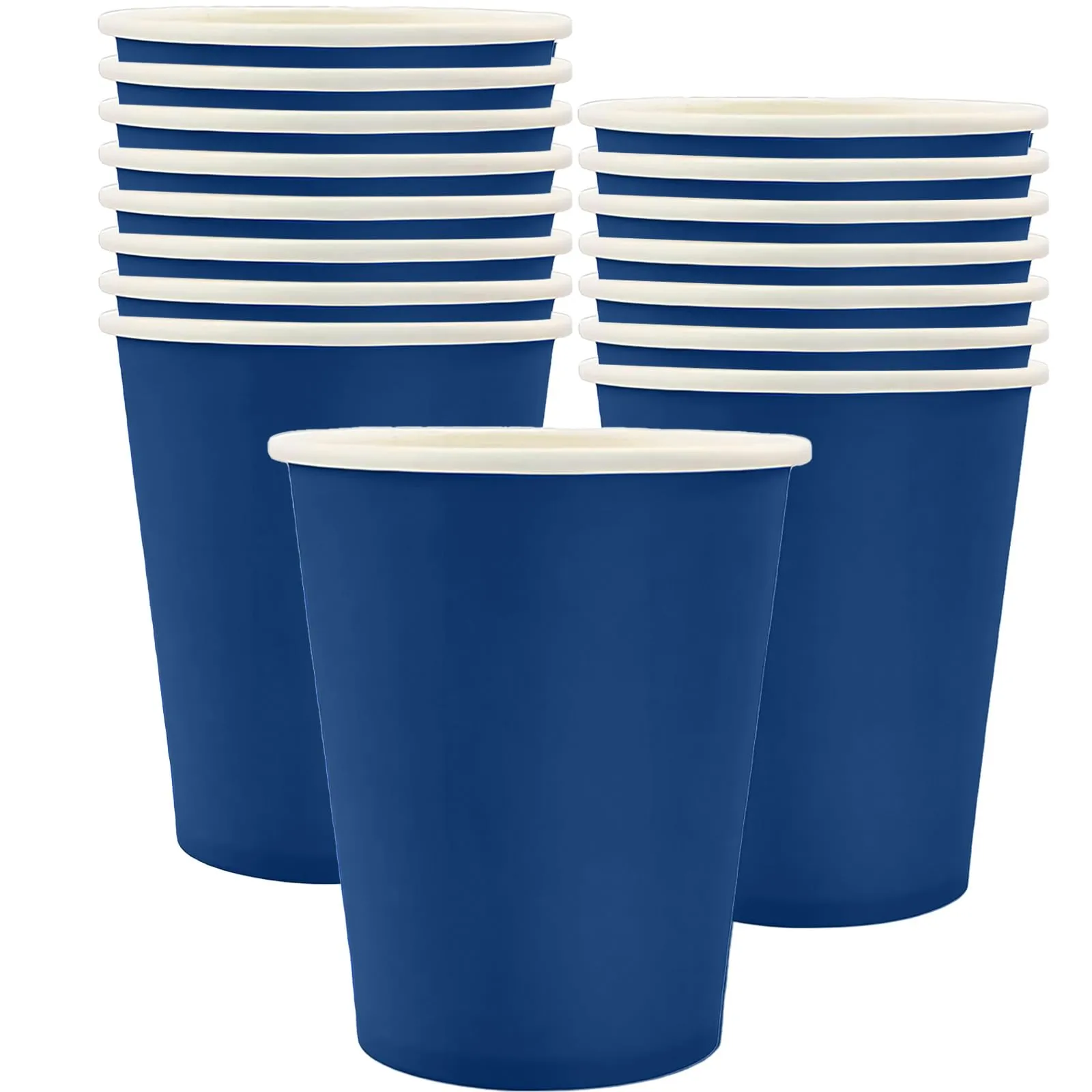 MOMAHUA 16 Bicchieri di Carta Blu Navy per Feste, 250 ml - immagine 1