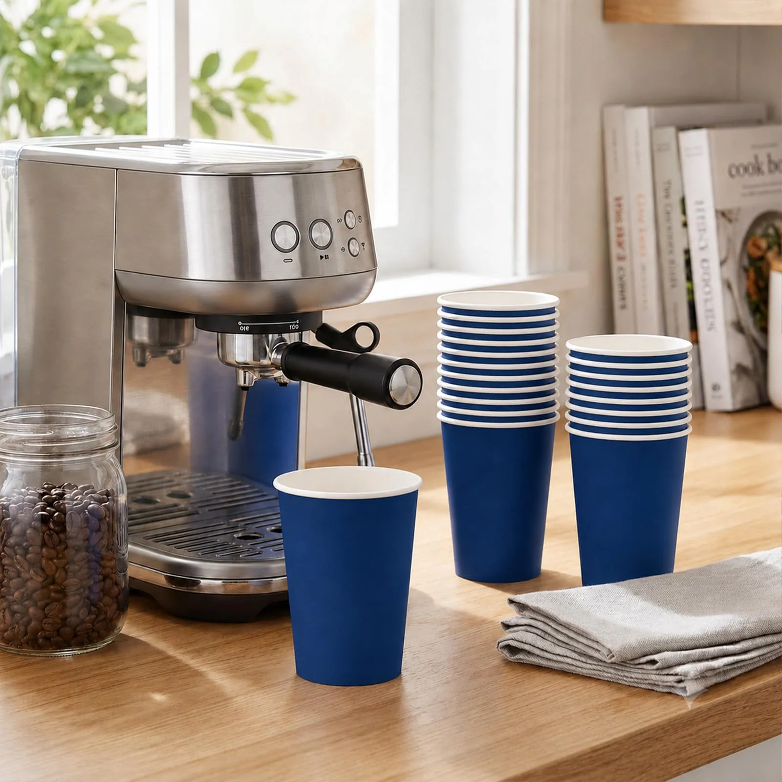 MOMAHUA 16 Bicchieri di Carta Blu Navy per Feste, 250 ml - immagine 3