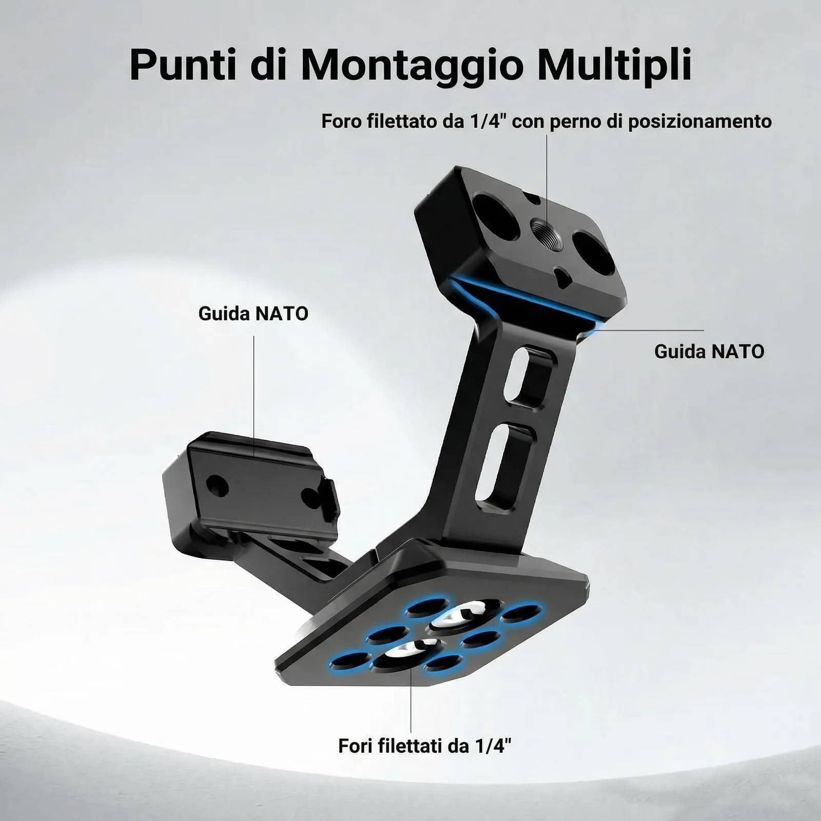 NEEWER Supporto Gimbal per DJI RS5, RS4, RS4 Pro, RS3, RS3 Pro, Adattatore Stabilizzatore con Sgancio Rapido Arca e Guida NATO, GA031 - immagine 6
