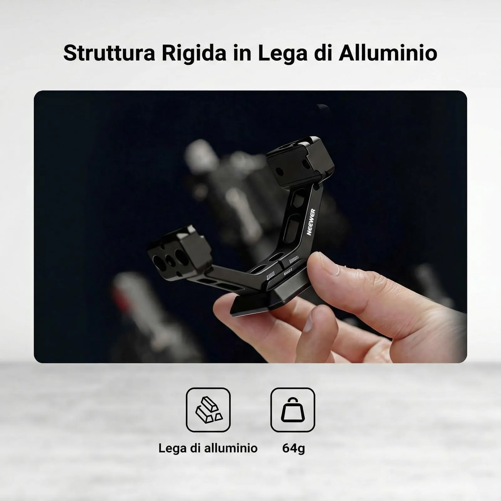 NEEWER Supporto Gimbal per DJI RS5, RS4, RS4 Pro, RS3, RS3 Pro, Adattatore Stabilizzatore con Sgancio Rapido Arca e Guida NATO, GA031 - immagine 7