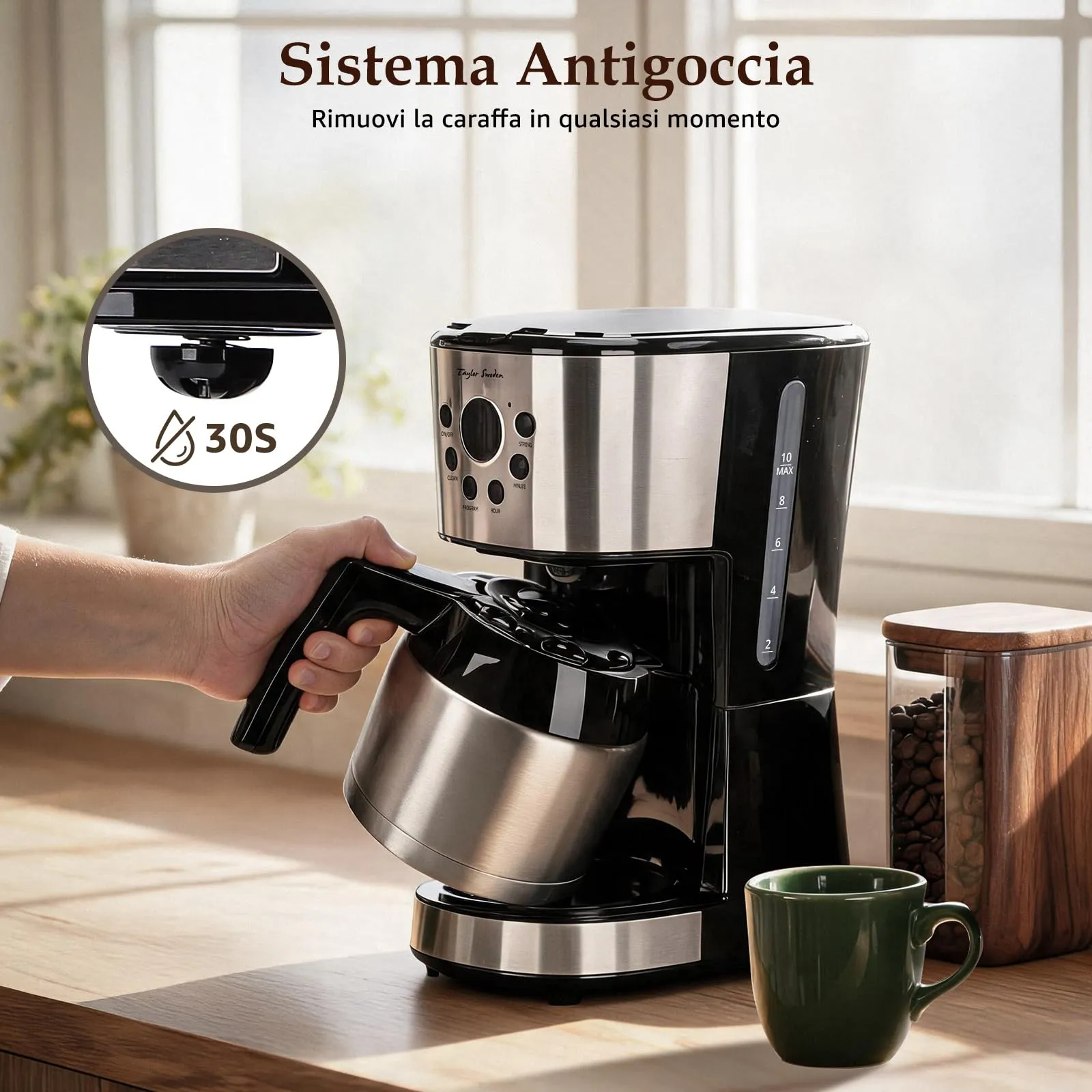 Taylor Swoden Macchina Caffè Americano con Caraffa Termica, Programmabile 24H - immagine 6