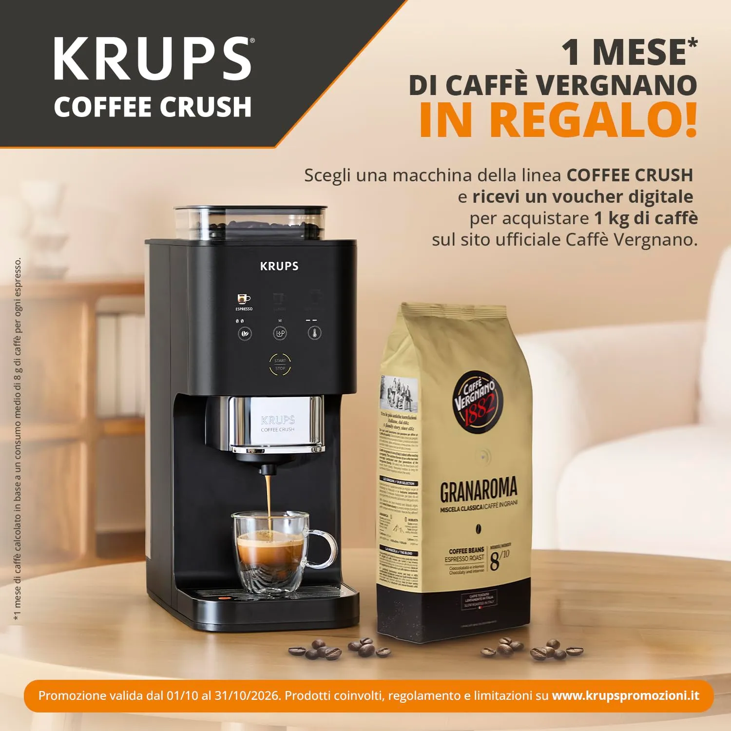 Krups Coffee Crush Extra Macchina da Caffè Automatica, Nero, SA4028 - immagine 2