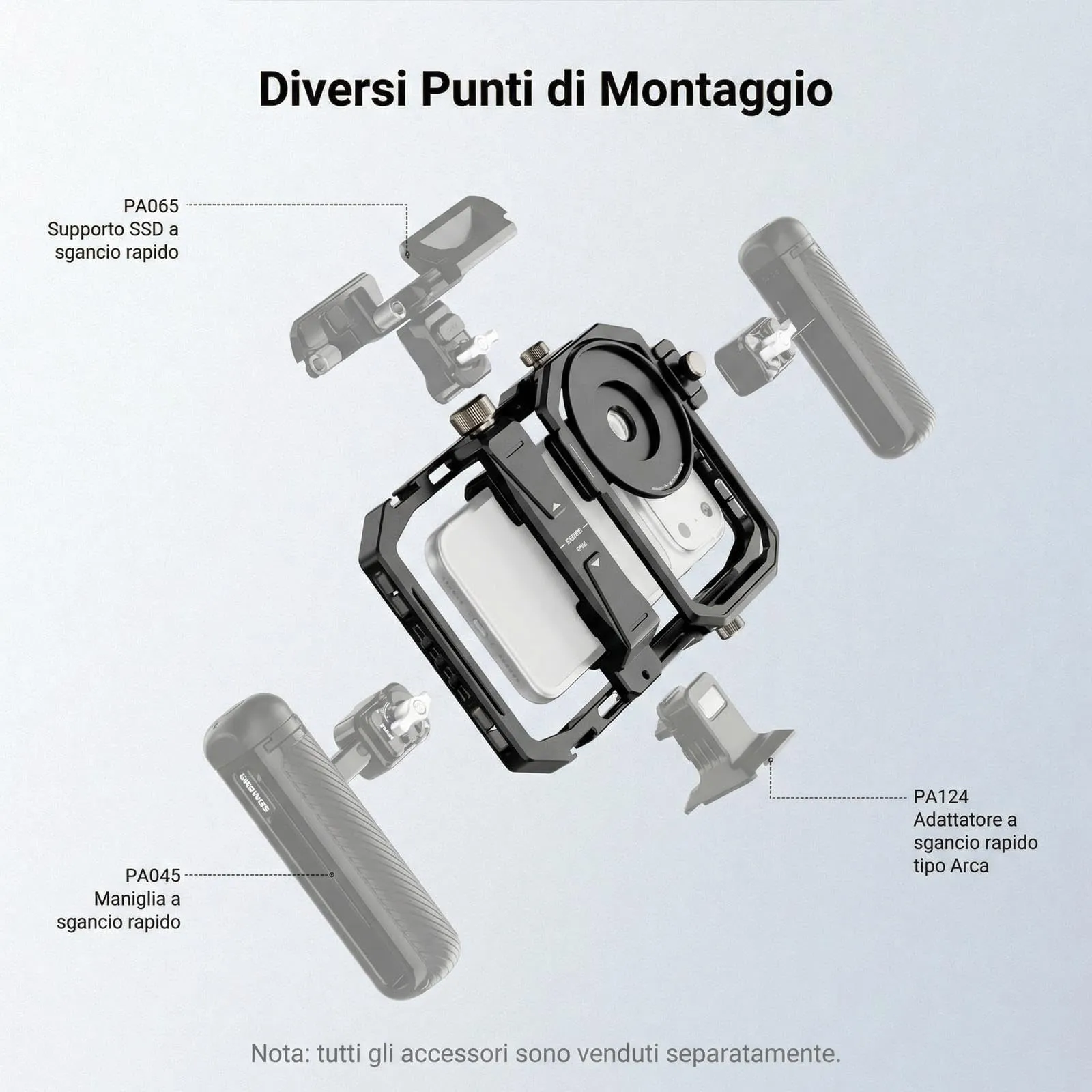 NEEWER Stabilizzatore Video Rig Gabbia per Smartphone, PA058 - immagine 2