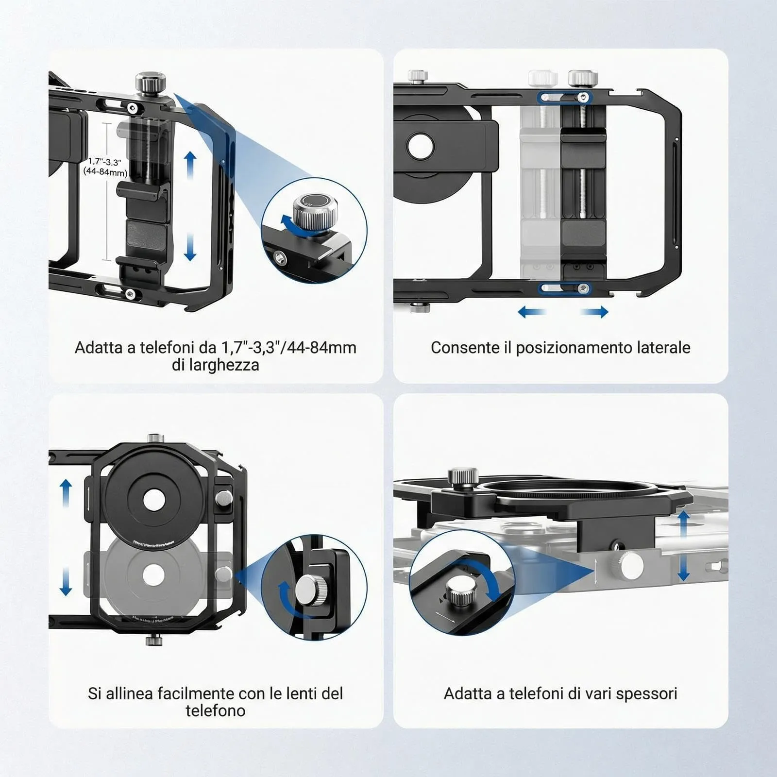 NEEWER Stabilizzatore Video Rig Gabbia per Smartphone, PA058 - immagine 4