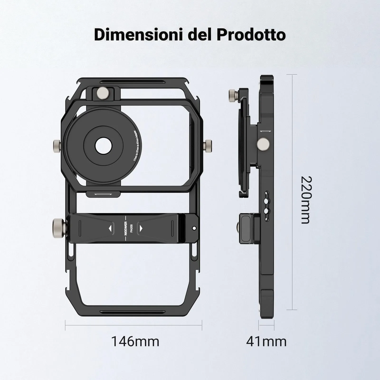 NEEWER Stabilizzatore Video Rig Gabbia per Smartphone, PA058 - immagine 6