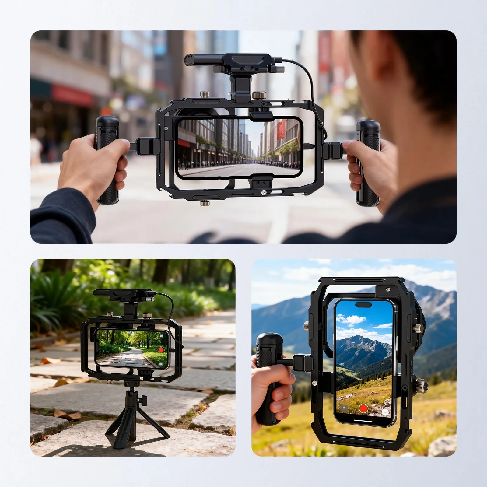 NEEWER Stabilizzatore Video Rig Gabbia per Smartphone, PA058 - immagine 7