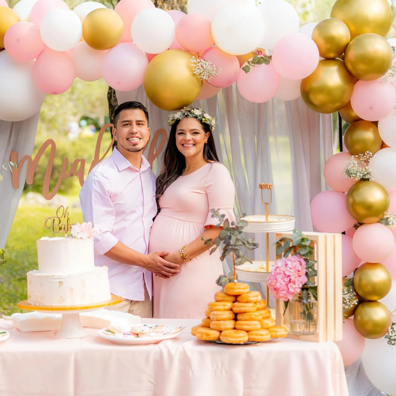 Netnology Kit Arco Palloncini Rosa Oro Bianchi, 113 Pezzi - immagine 7
