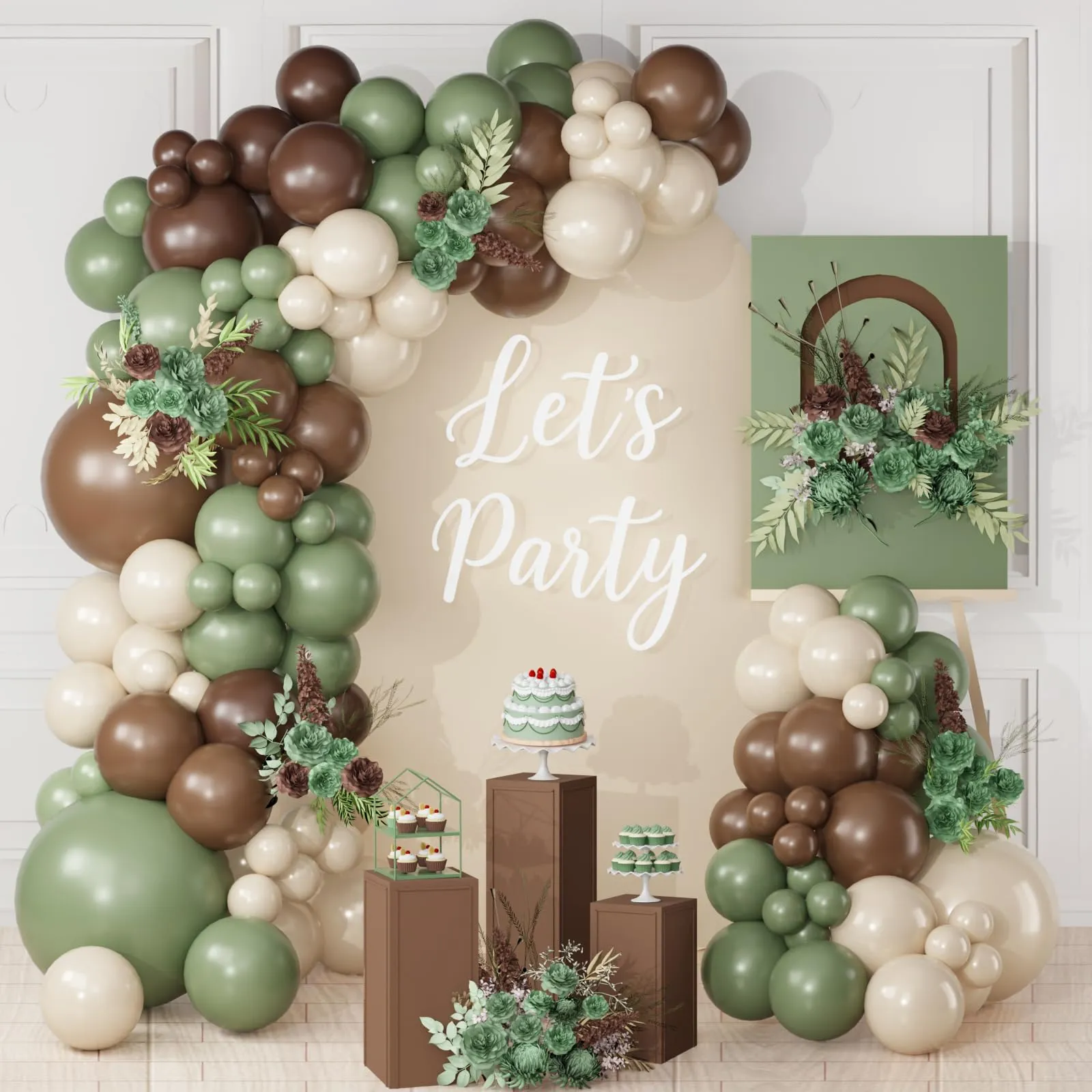 Netnology Kit 113 Palloncini Verde Oliva, Verde Avocado, Bianco Sabbia e Marrone AH3103-26 - immagine 1