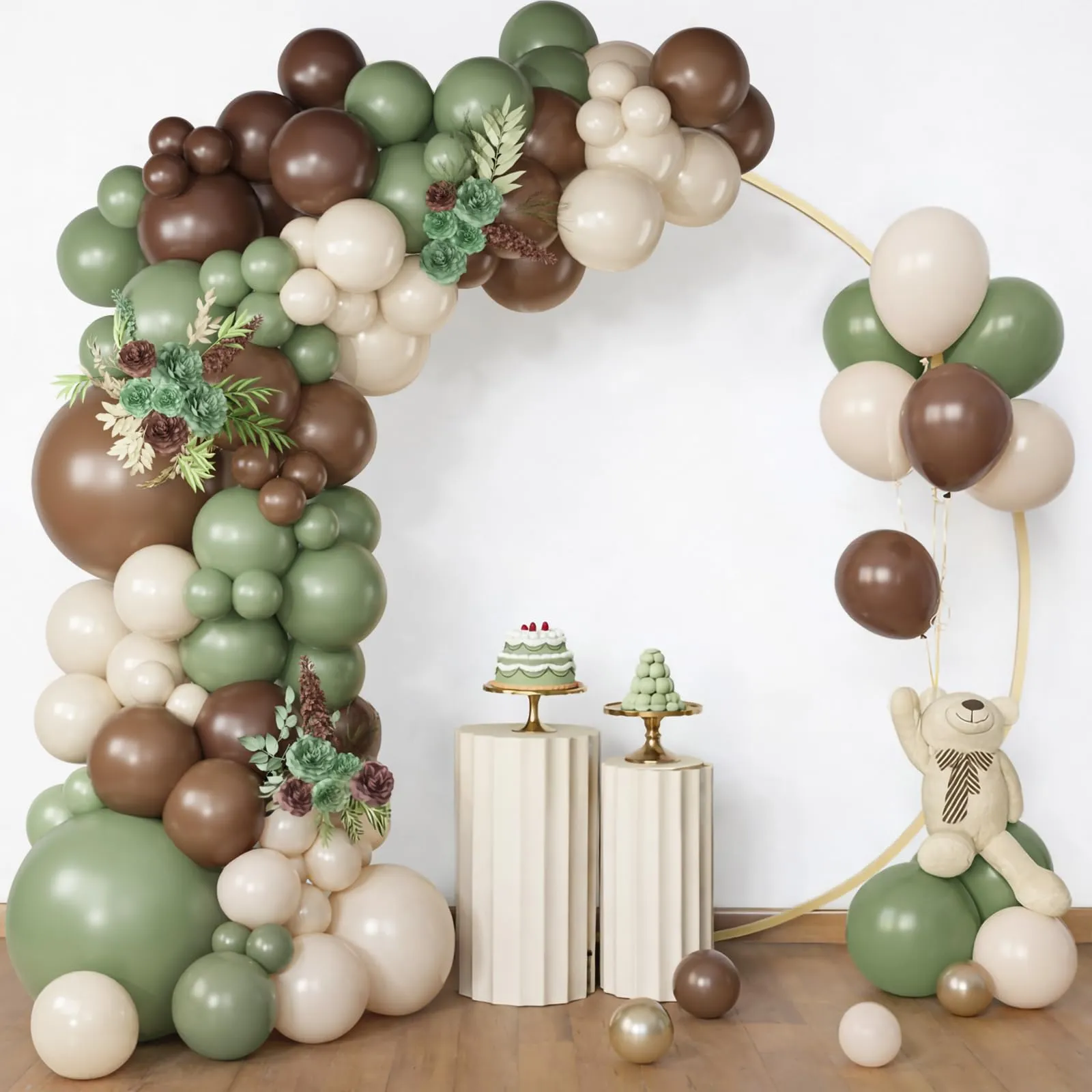 Netnology Kit 113 Palloncini Verde Oliva, Verde Avocado, Bianco Sabbia e Marrone AH3103-26 - immagine 3