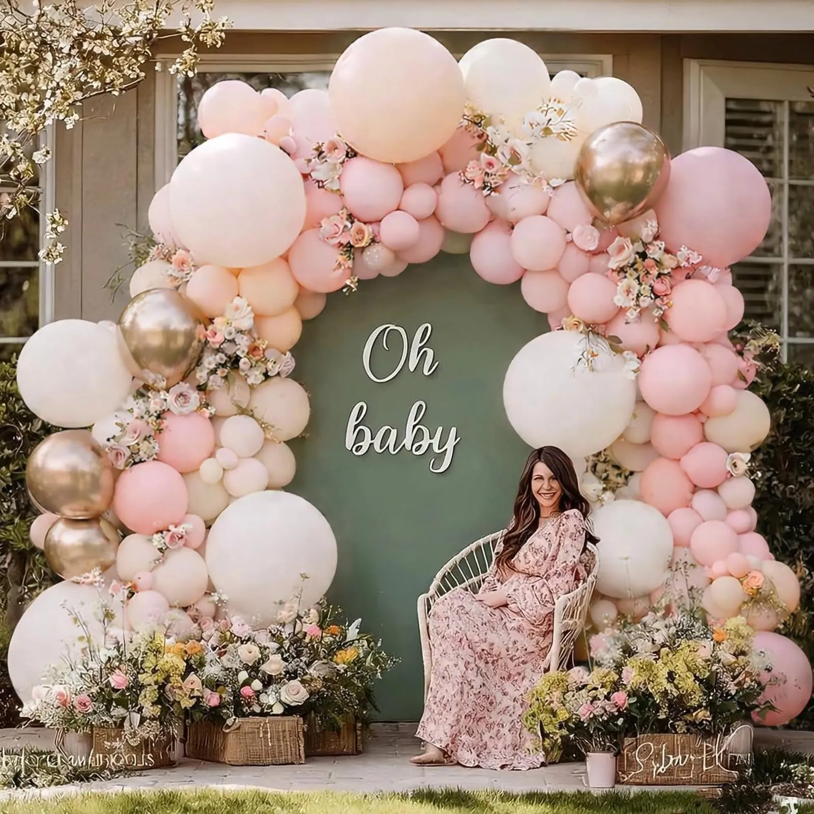 Netnology Kit Arco per Palloncini Oro Rosa, Bianchi e Nudo - 113 Pezzi - immagine 8