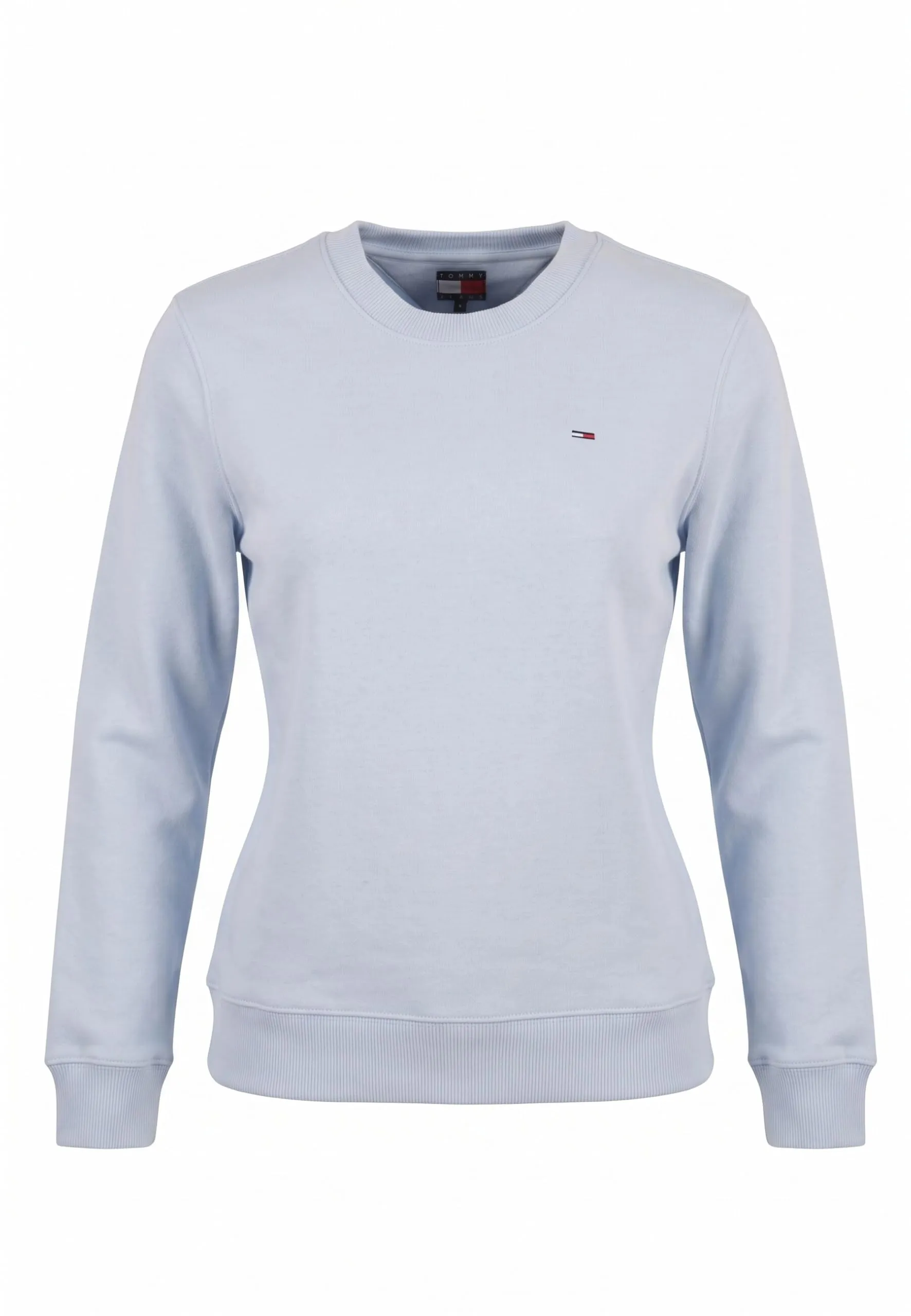 Tommy Jeans Women's Flag Crew Pullover Sweatshirt DW0DW19959, Blue (Sheer Blue), L - immagine 4