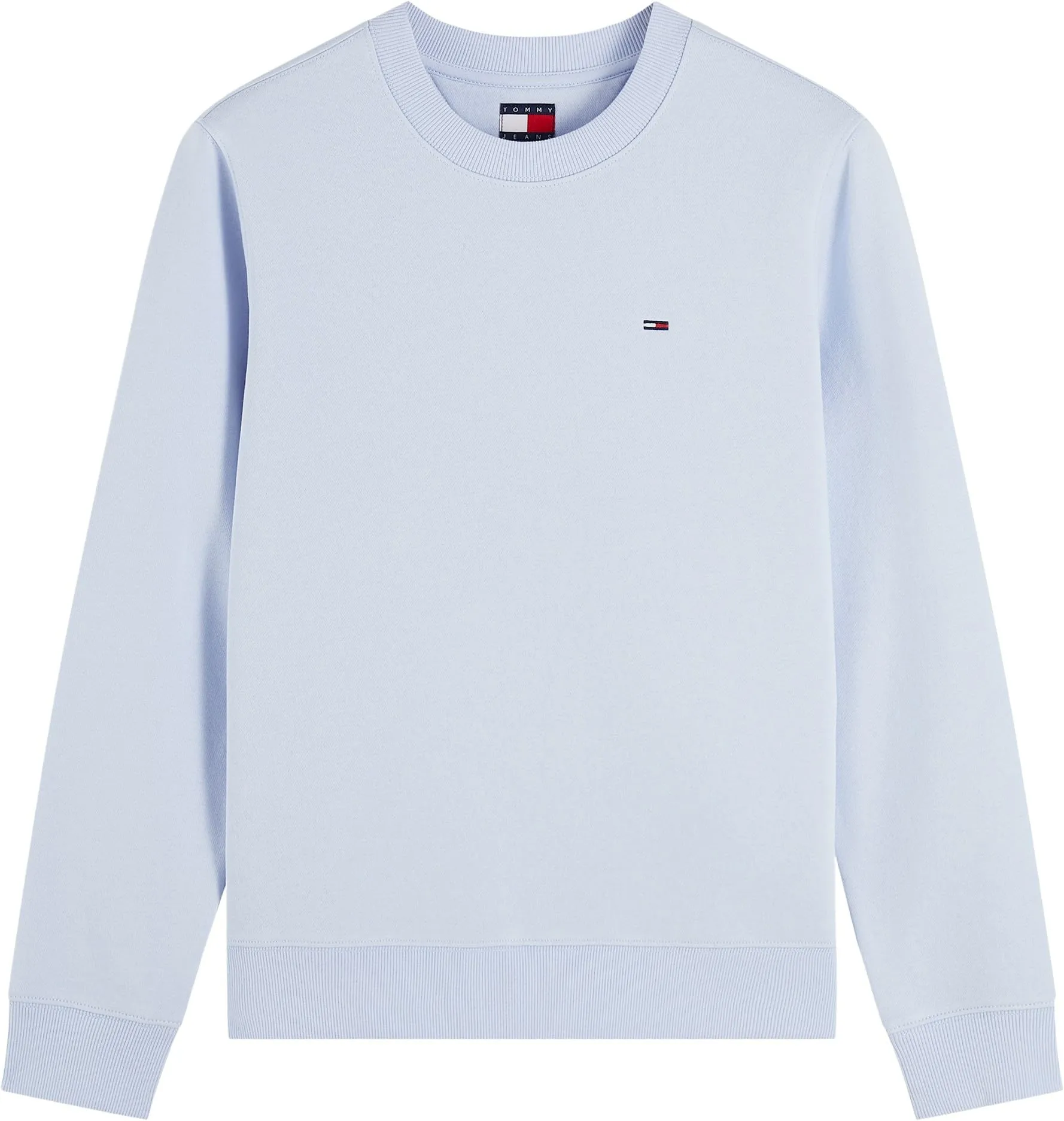 Tommy Jeans Women's Flag Crew Pullover Sweatshirt DW0DW19959, Blue (Sheer Blue), L - immagine 7