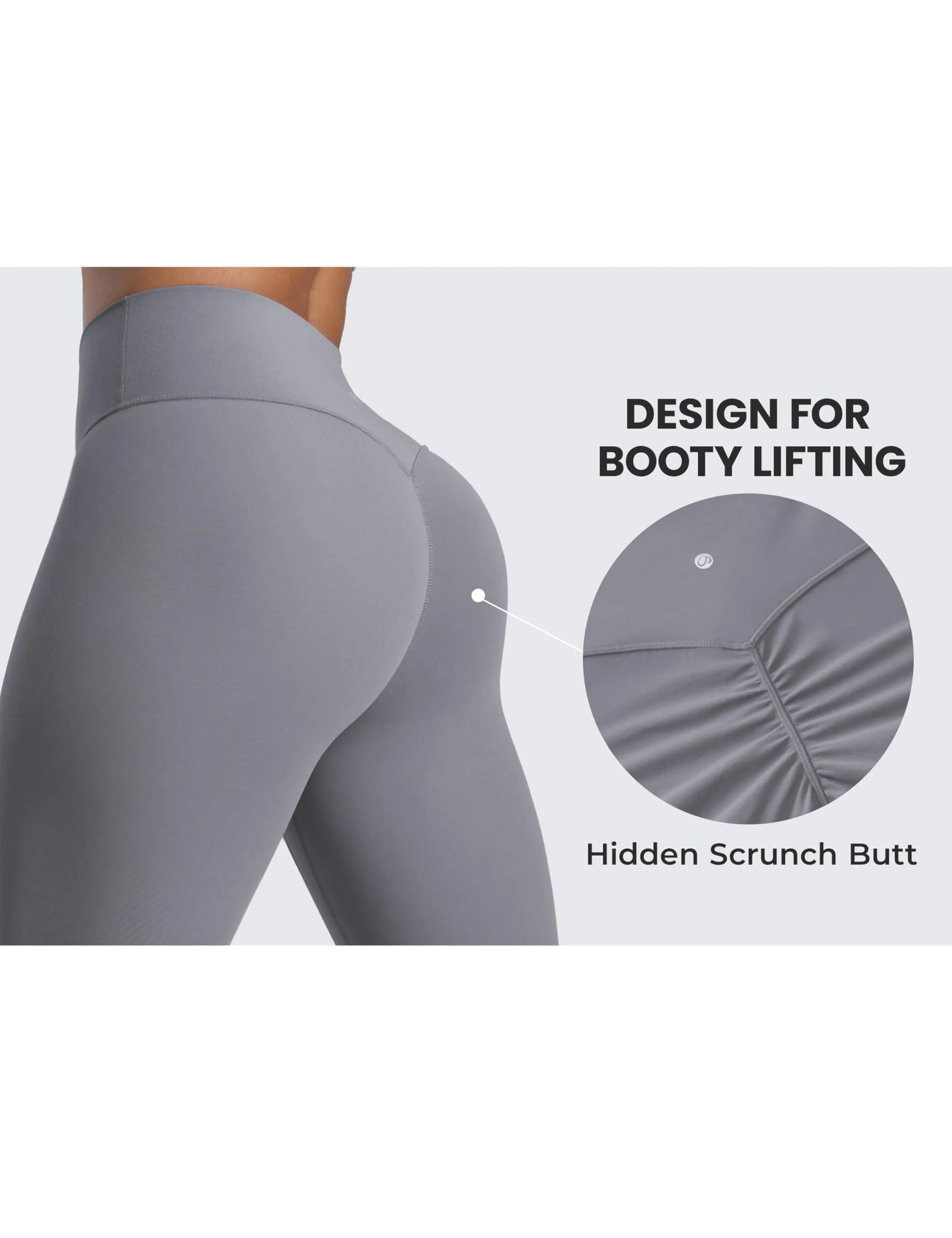 CRZ YOGA Secretsculpt Pilates Leggings, 64cm, Grigio Solare, 44 - immagine 5