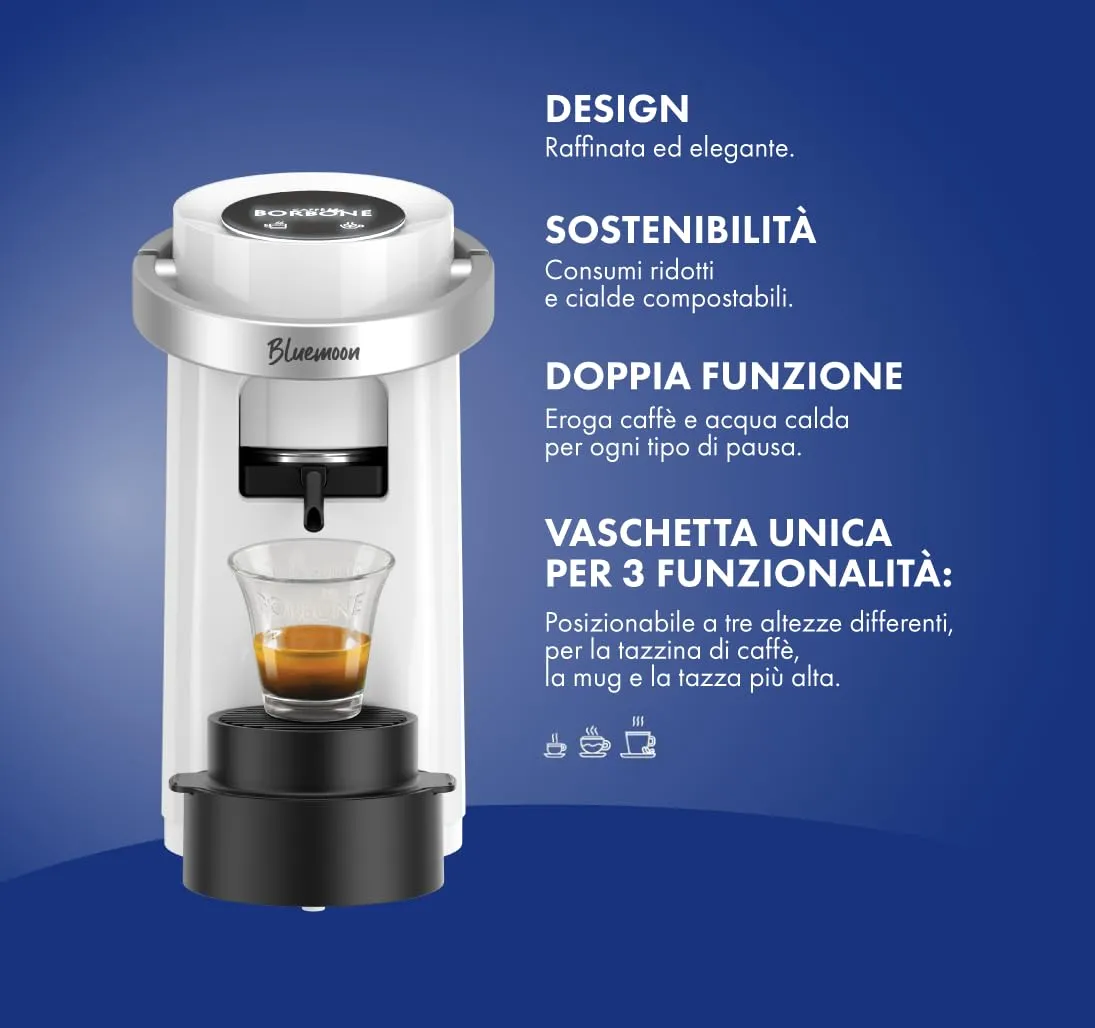 Caffè Borbone Bluemoon Macchina da Caffè a Cialde, Bianco - immagine 3