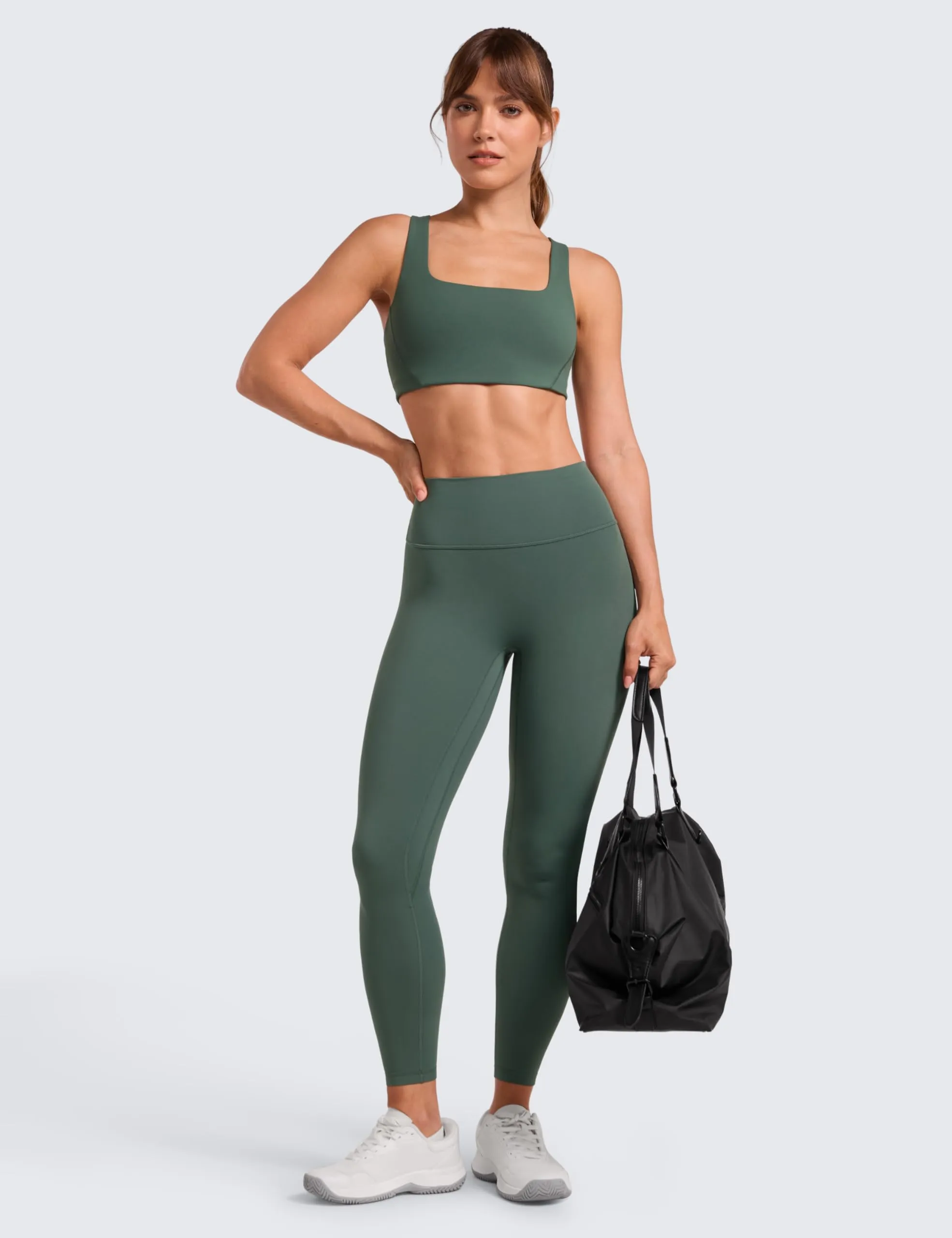 CRZ YOGA Secretsculpt Pilates Leggings, 64cm, Verde Foresta Scura, 44 - immagine 3