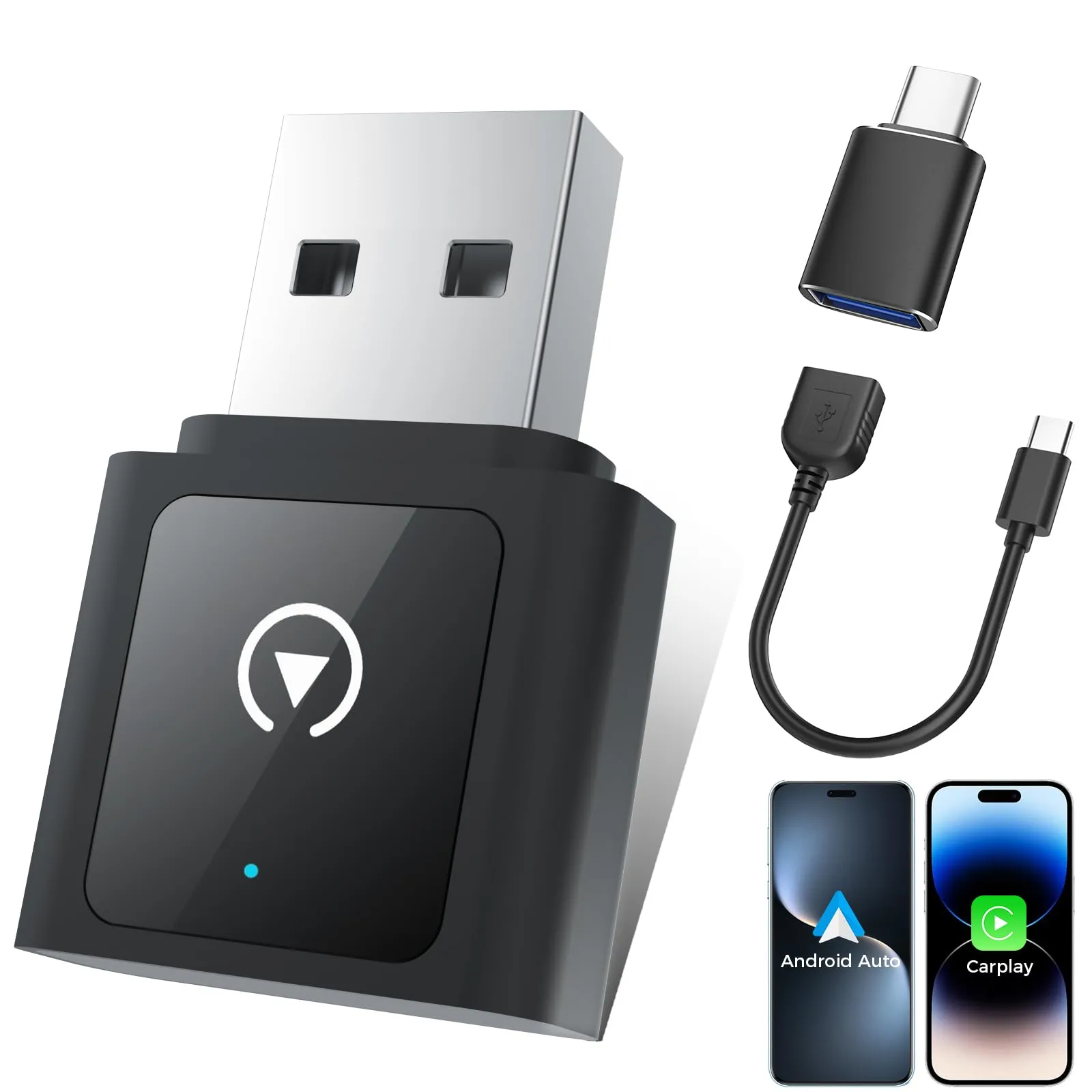 VOSFEEL Adattatore Wireless 2 in 1 per CarPlay e Android Auto, Mini, 2026 - immagine 1