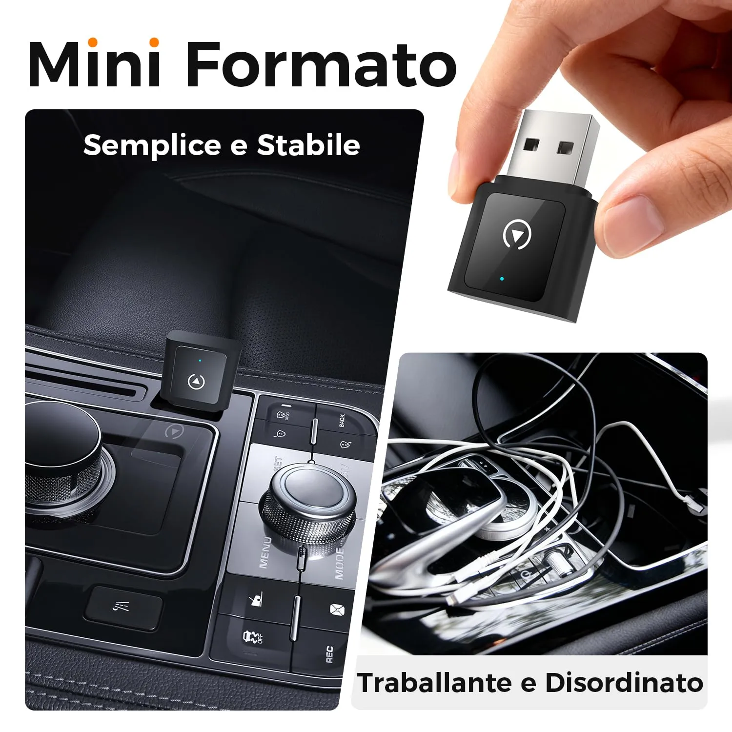 VOSFEEL Adattatore Wireless 2 in 1 per CarPlay e Android Auto, Mini, 2026 - immagine 4