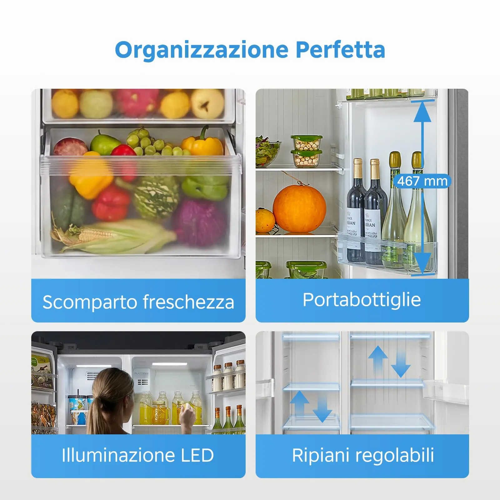 Midea Side by Side Frigorifero Total No Frost MERS530FGE46EU - immagine 7
