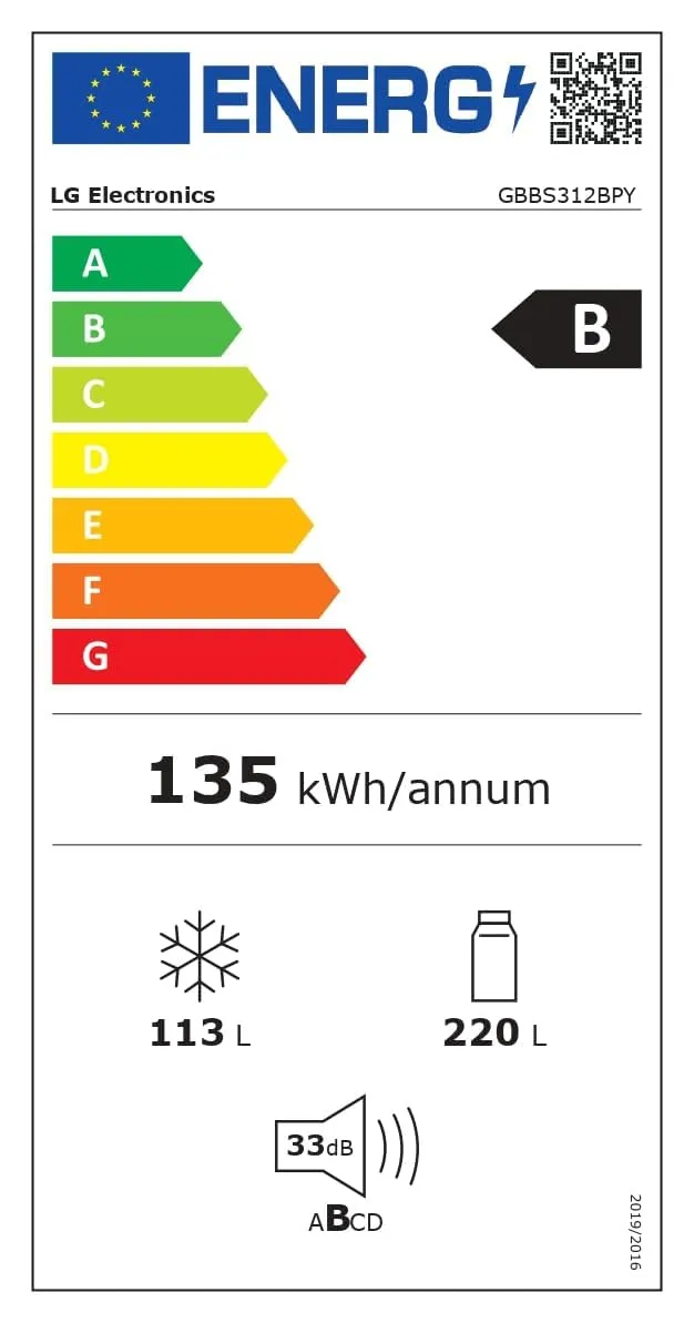 LG GBBS312BPY Frigorifero Combinato 333L, Larghezza 60cm, Classe B - immagine 15