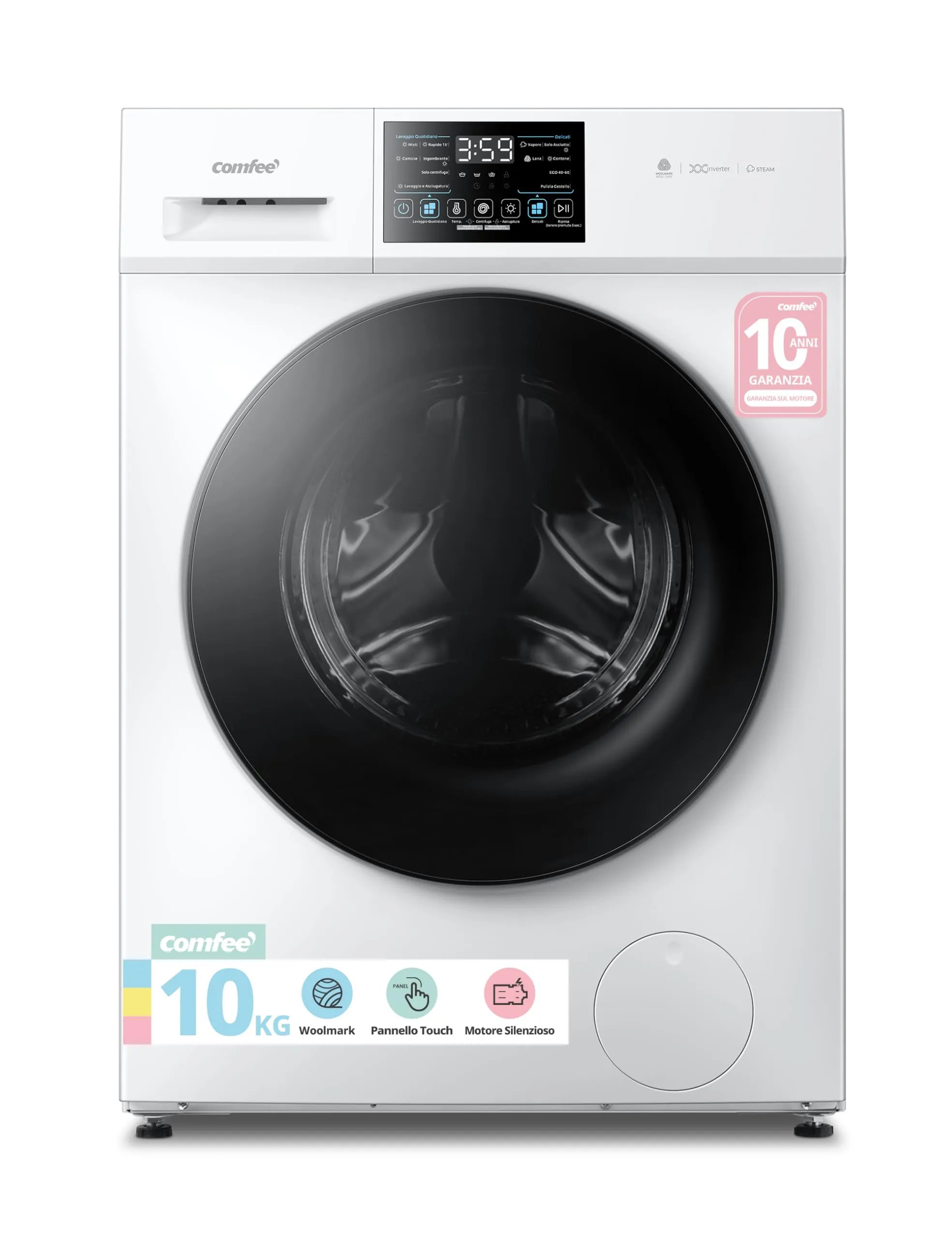 COMFEE' Lavasciuga 10/7 kg Classe A/D 1400 Giri Motore Inverter CFP03ED100W-IT - immagine 1