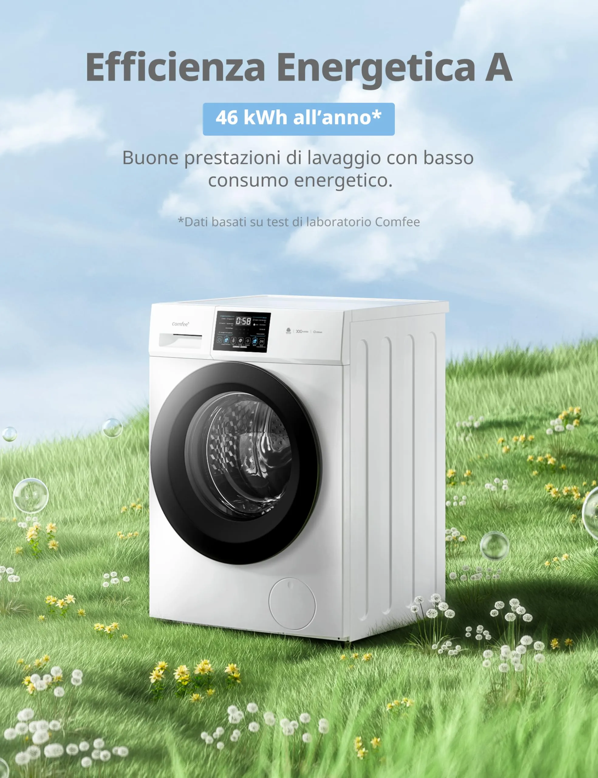 COMFEE' Lavasciuga 10/7 kg Classe A/D 1400 Giri Motore Inverter CFP03ED100W-IT - immagine 6