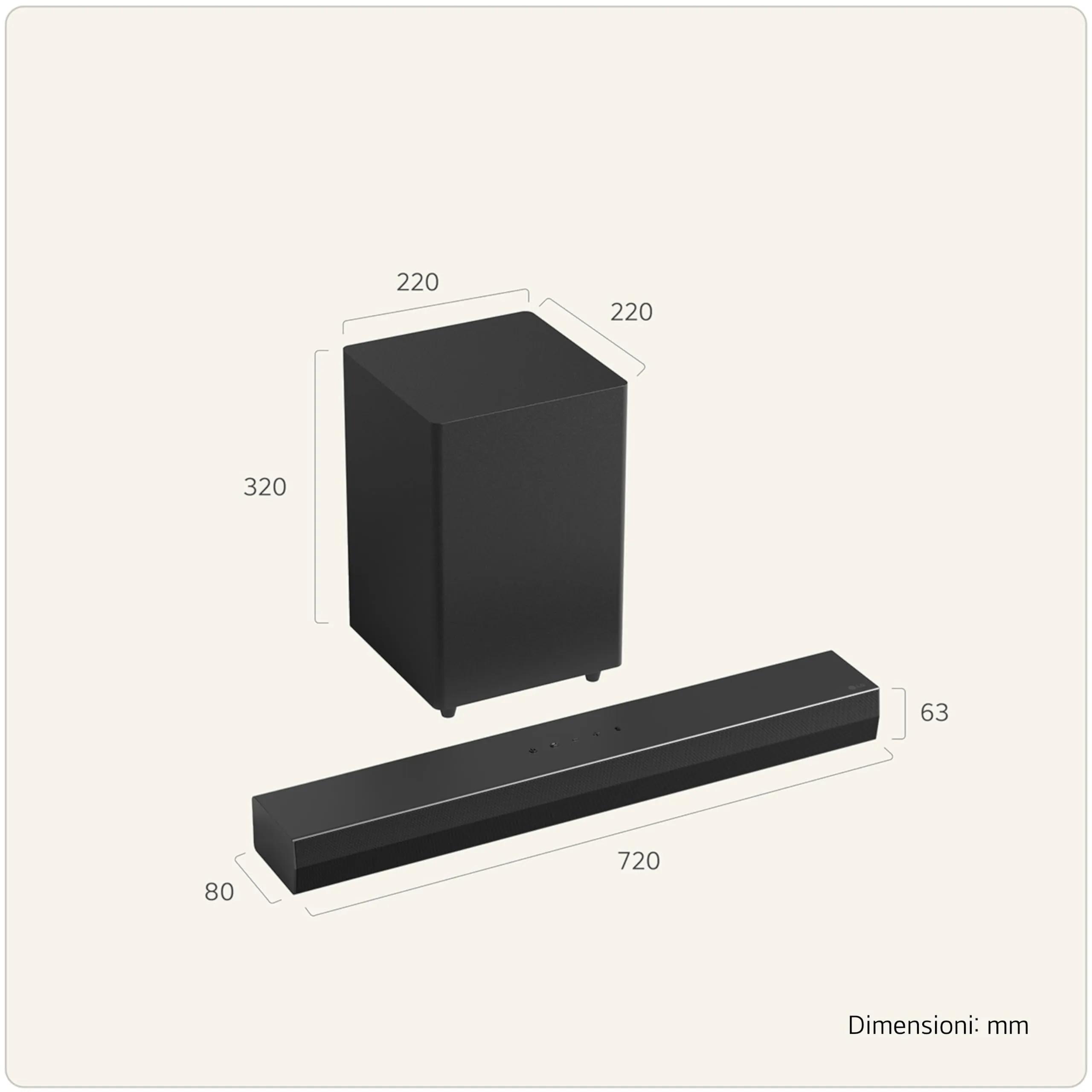 LG S30A Soundbar 140W, 2.1 Channel with Wireless Subwoofer, Black - immagine 2