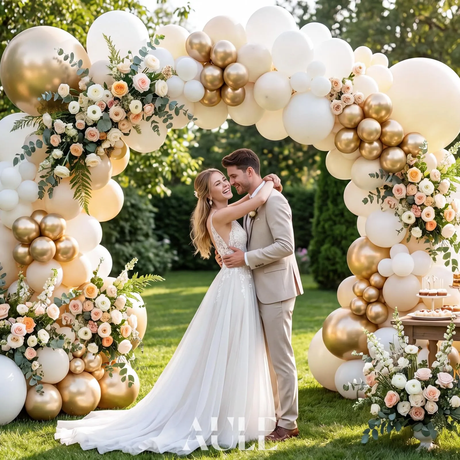 AULE Kit Arco di Palloncini Oro, 155 Pezzi Set Ghirlanda - immagine 3