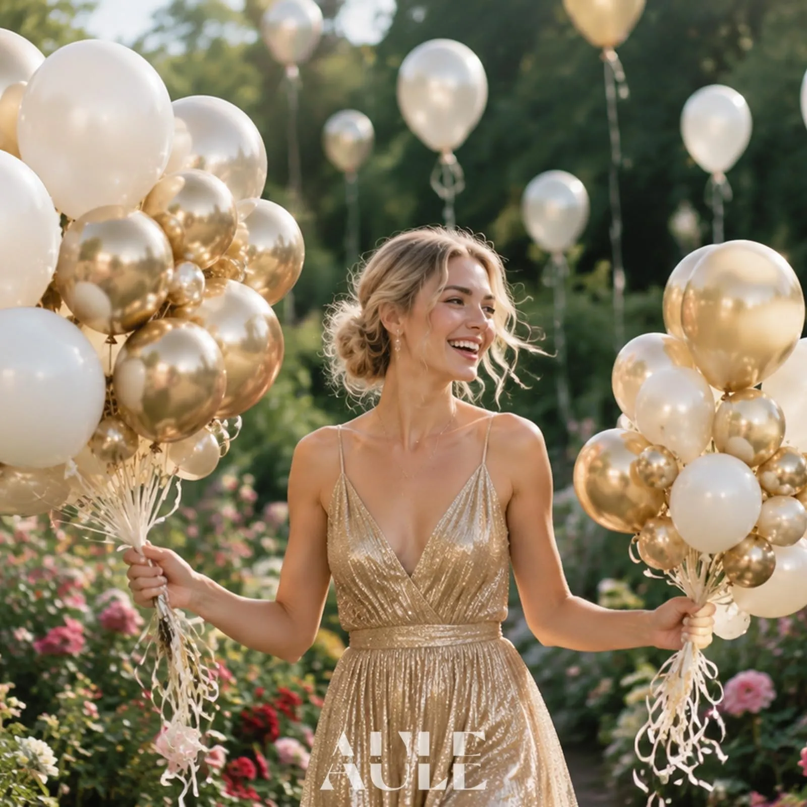 AULE Kit Arco di Palloncini Oro, 155 Pezzi Set Ghirlanda - immagine 4