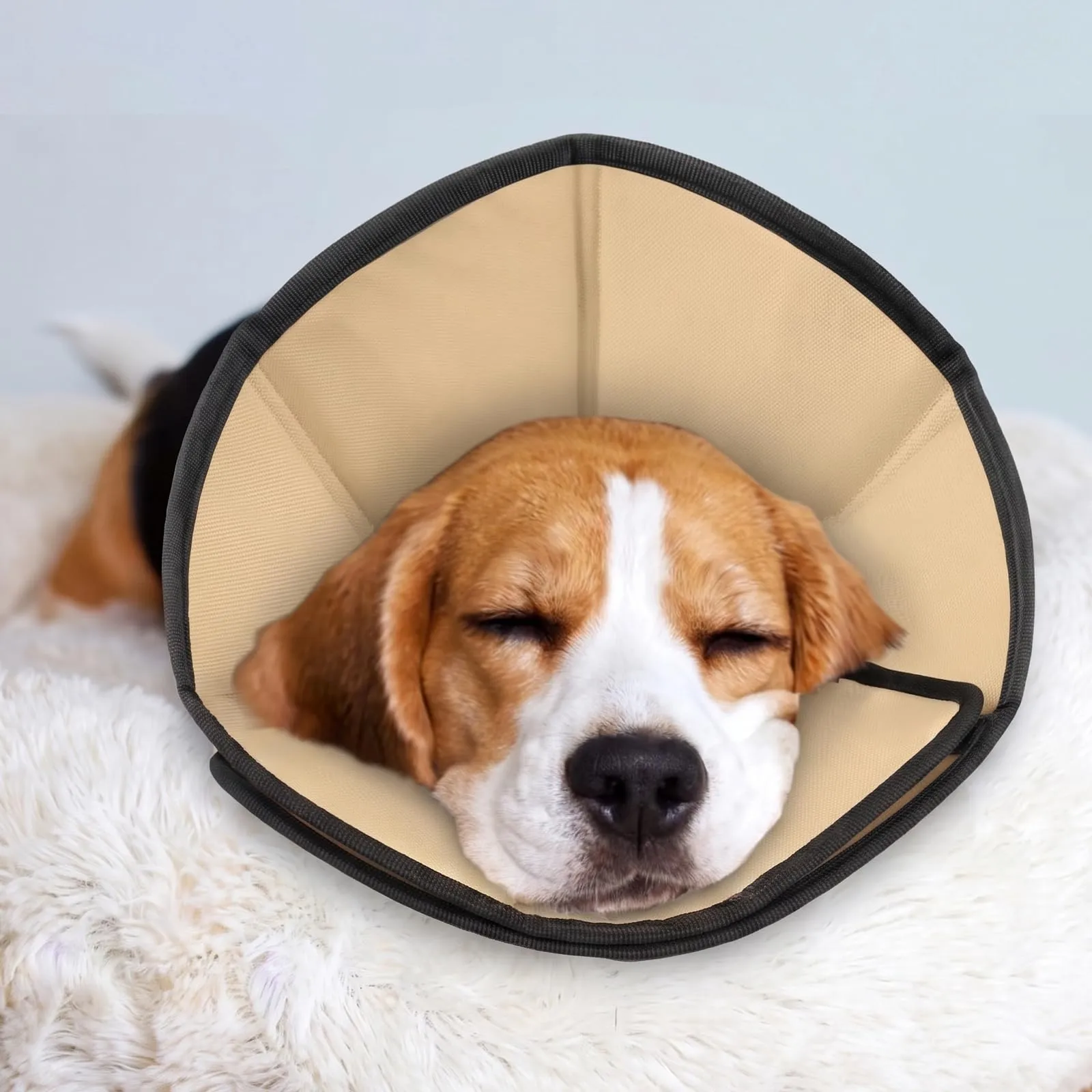 PUZAUKAL Collare Elisabettiano Morbido per Cani, Taglia M, Cachi - immagine 6