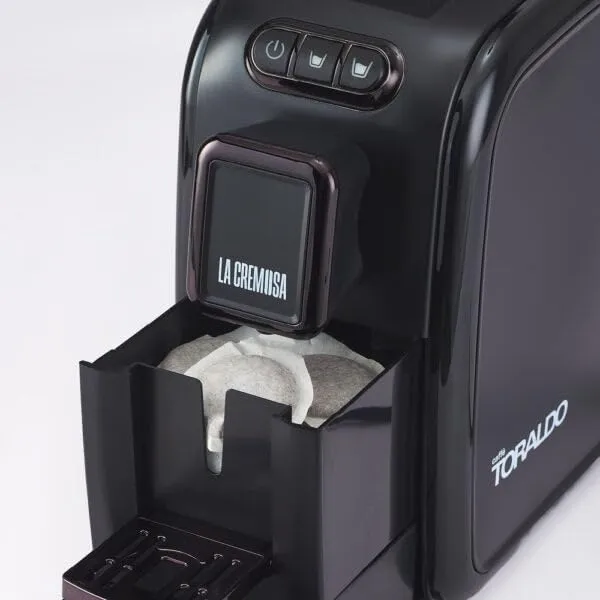 Caffè Toraldo La Cremosa Coffee Machine, 44mm ESE Pods, Bianca - immagine 5