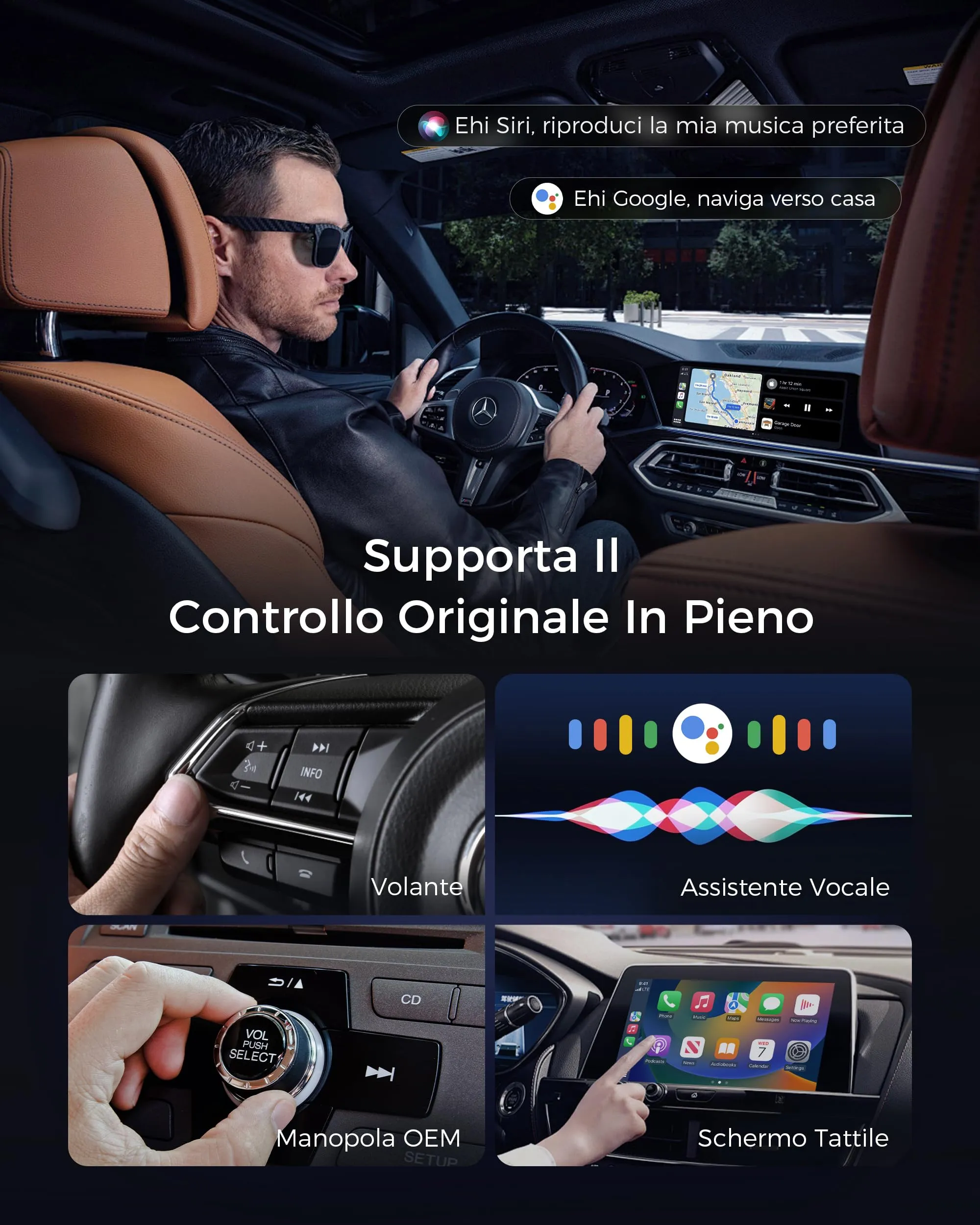 WityEye Mini Adattatore CarPlay e Android Auto Wireless B2 - immagine 6