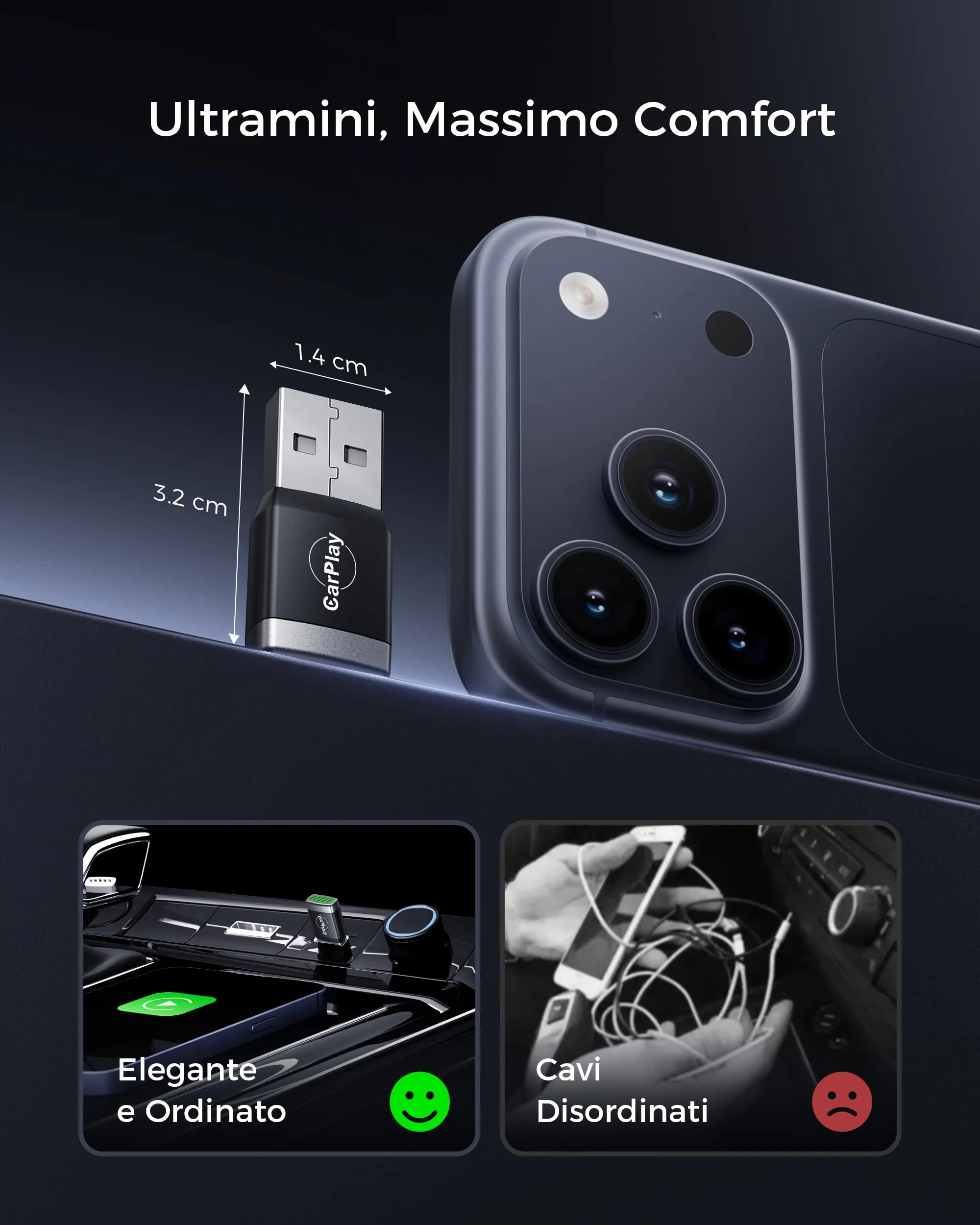 WityEye Mini Adattatore CarPlay e Android Auto Wireless B2 - immagine 7
