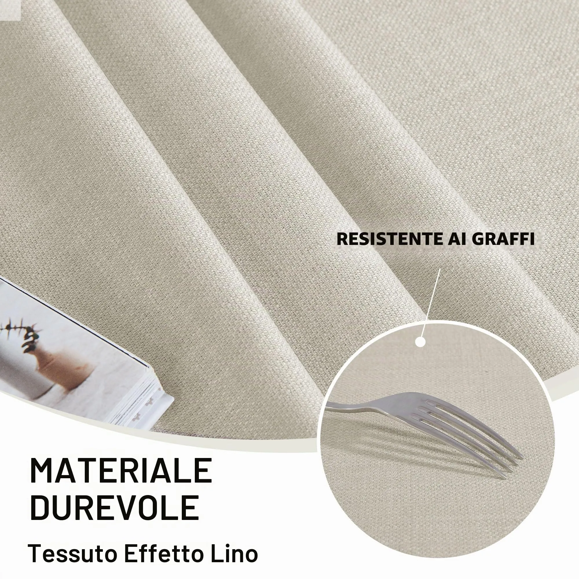 Deconovo Tovaglia Idrorepellente Effetto Lino, 140x240 cm, Marrone Chiaro - immagine 6