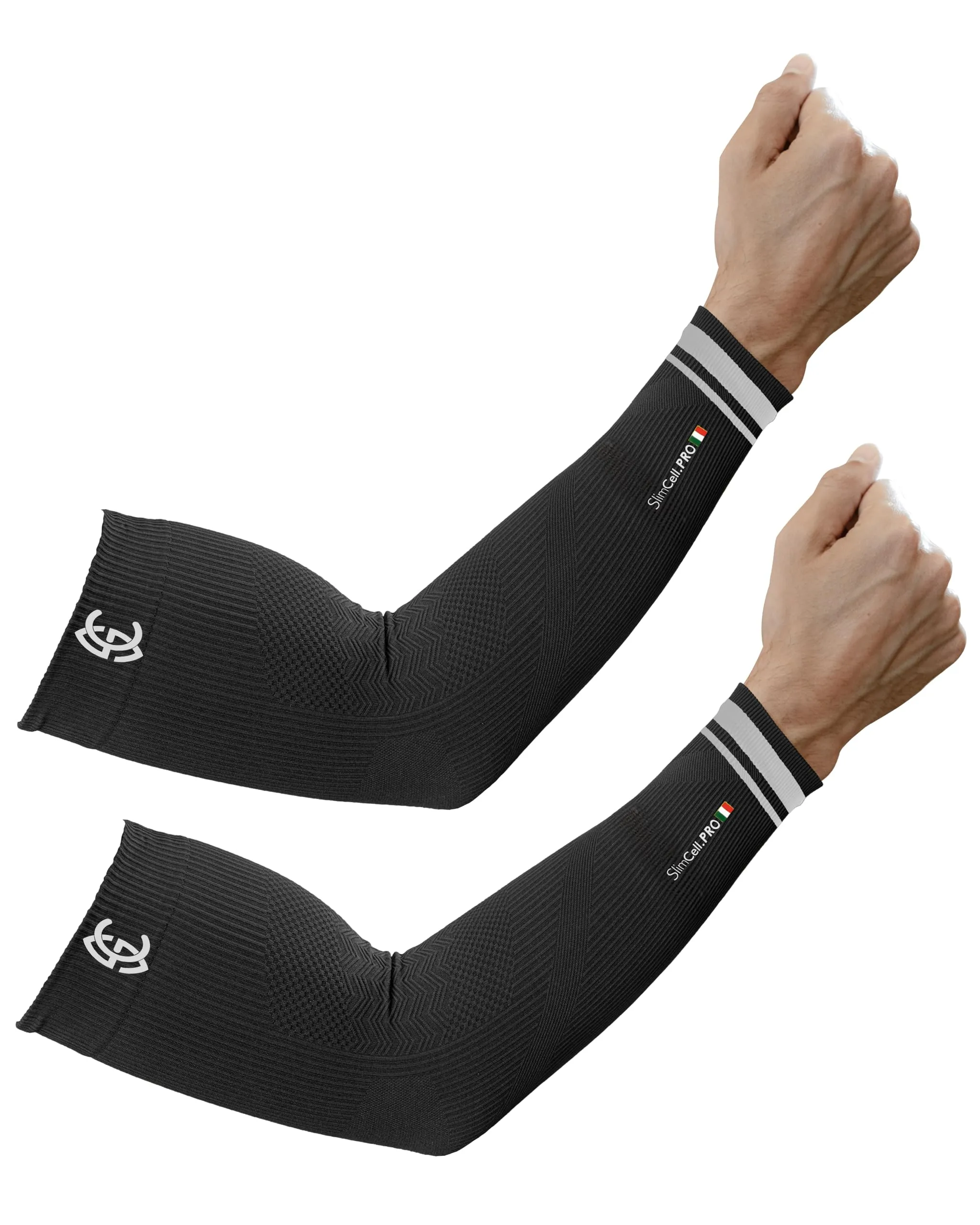 SLIMCELL Gambetti Manicotti Braccia Anti UV UPF 50+ a Compressione, Made in Italy - immagine 1