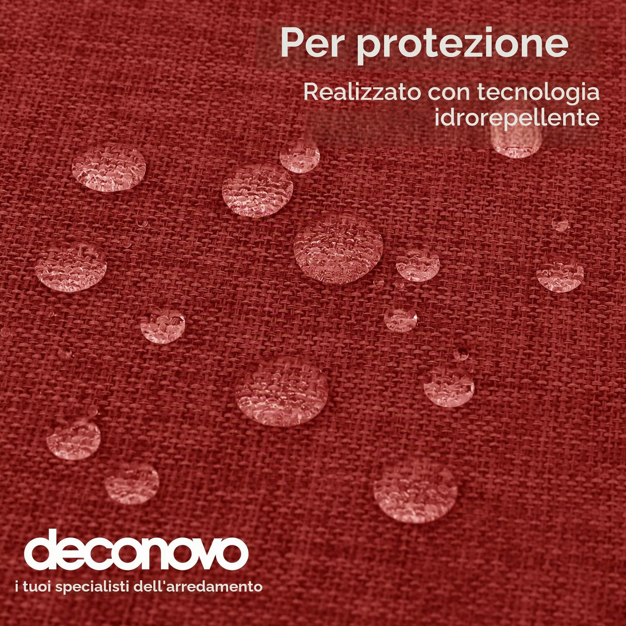 Deconovo Tovaglia Impermeabile in Tessuto, Rosso, 130 x 220 cm - immagine 4