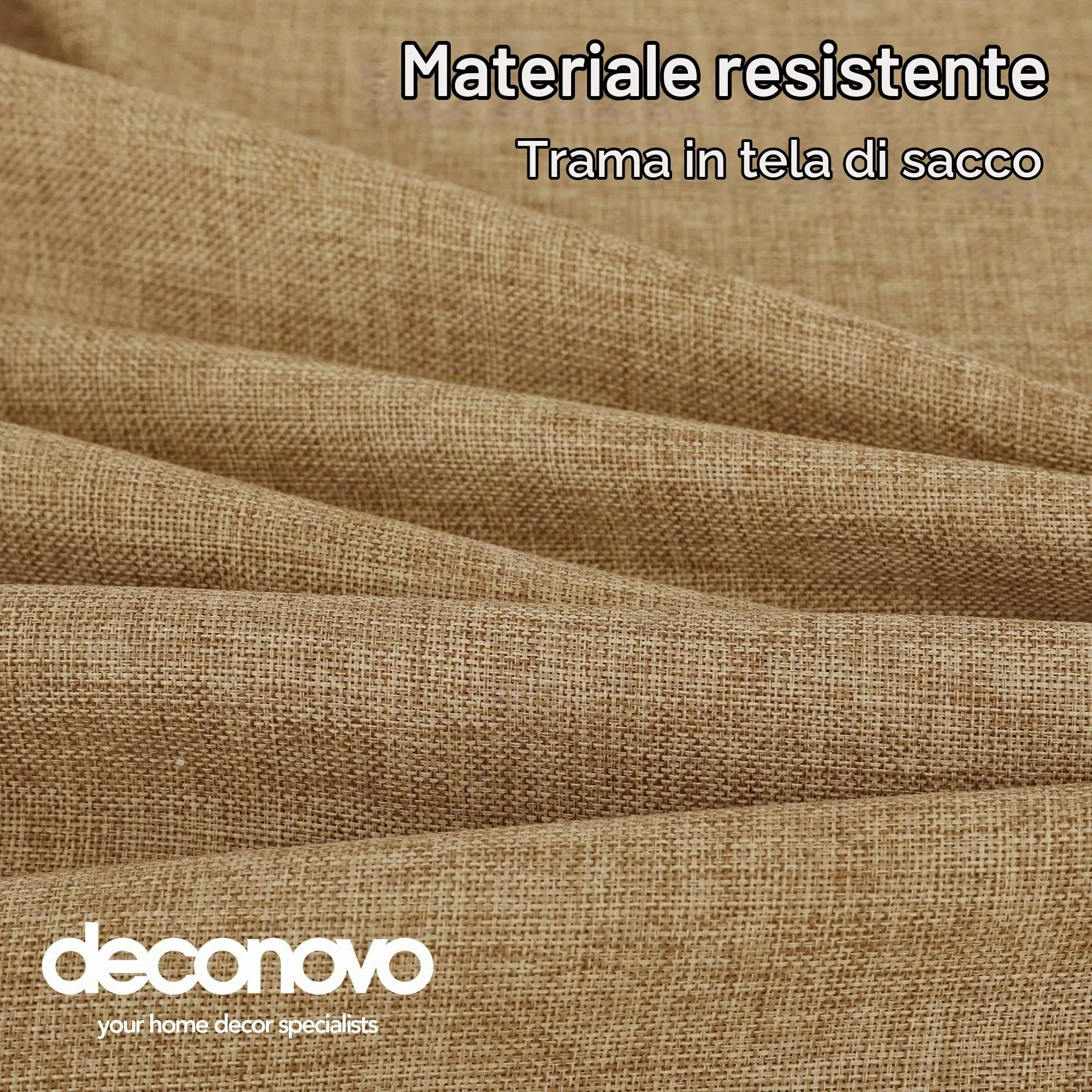 Deconovo Tovaglia Rettangolare Effetto Lino, 130x160 cm, Giallo Terroso - immagine 5