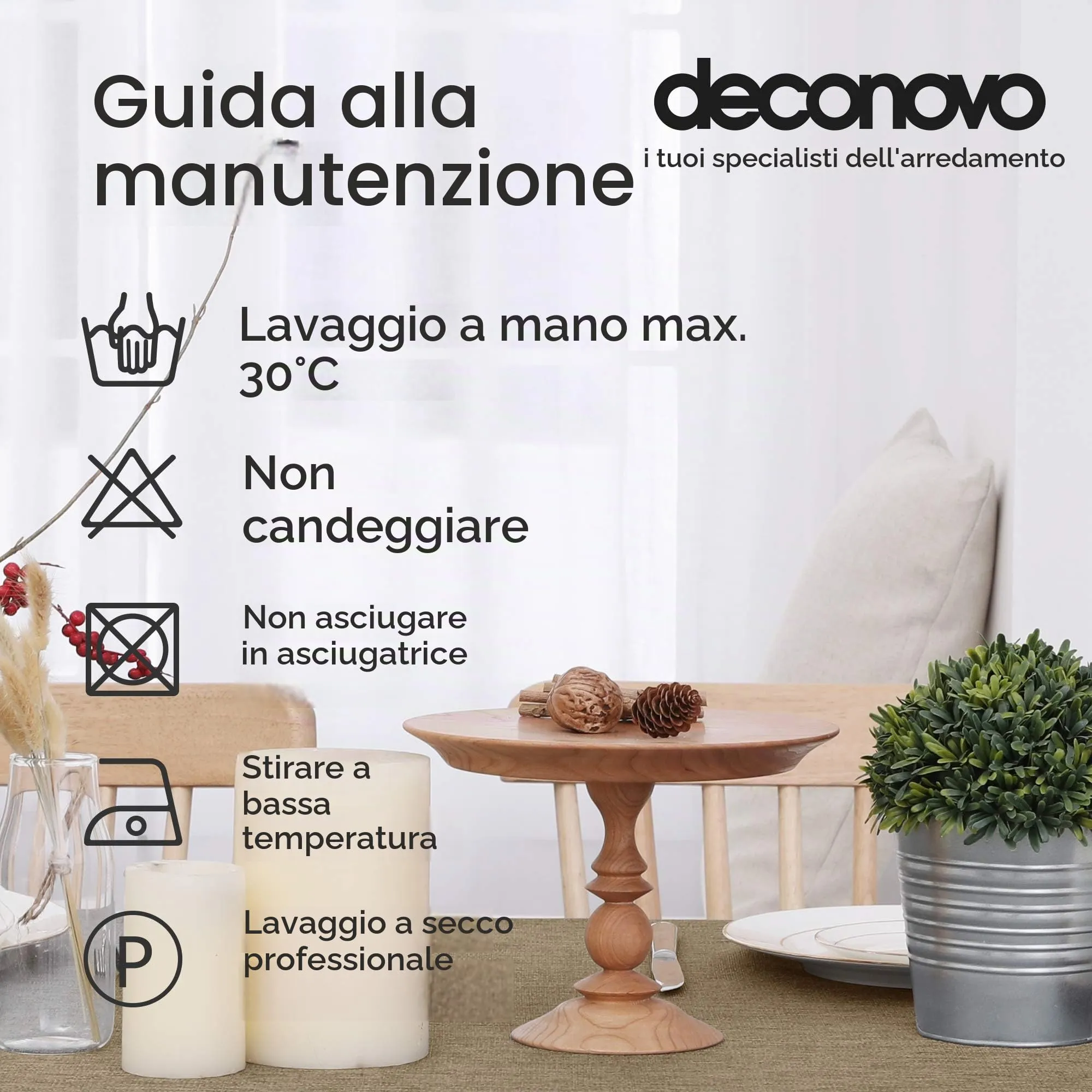 Deconovo Tovaglia Impermeabile in Tessuto, Talpa, 130 x 220 cm - immagine 6