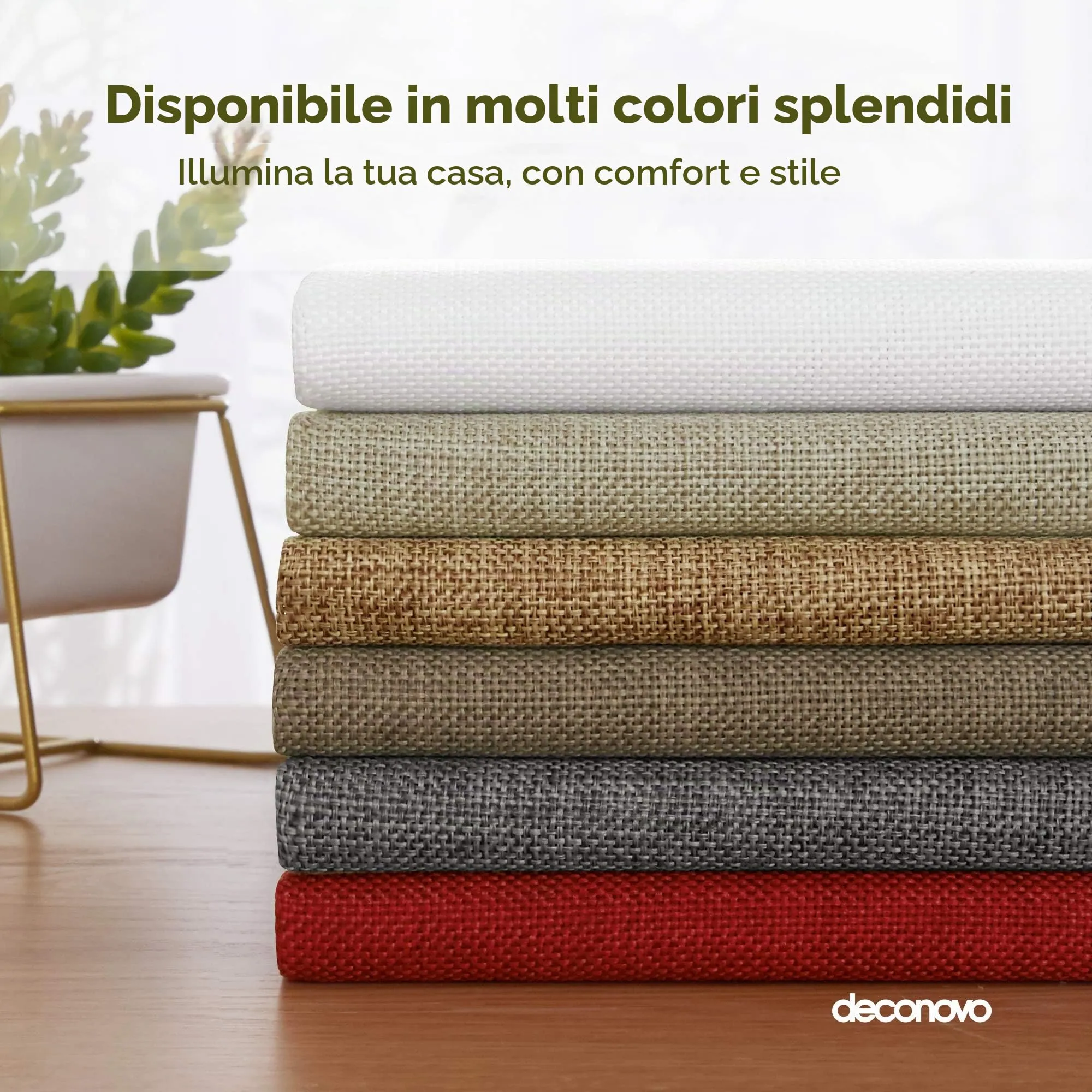 Deconovo Tovaglia Rettangolare in Finto Lino 130x280 cm Verde - immagine 7