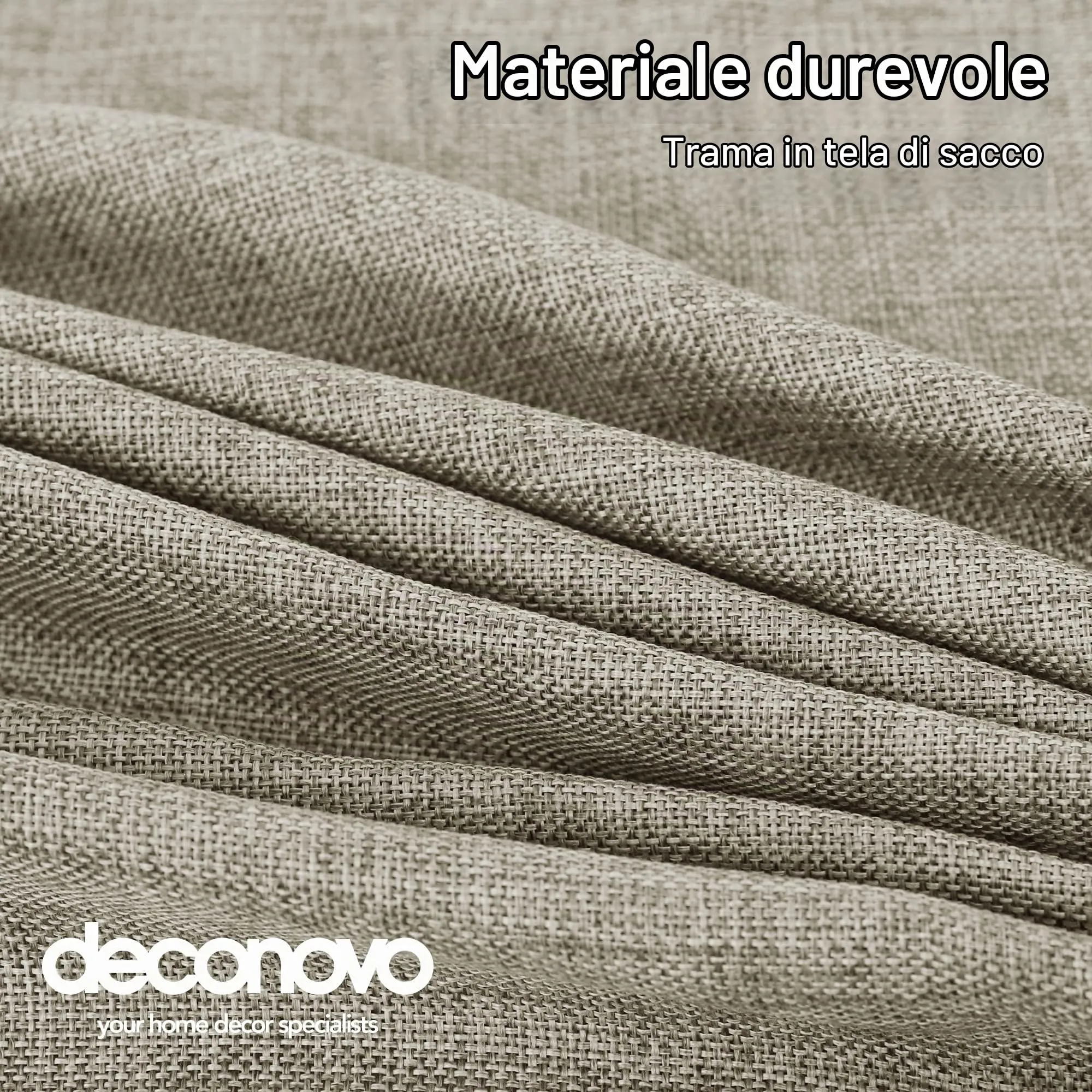 Deconovo Tovaglia Rettangolare in Finto Lino, 140x240 cm, Lino Chiaro - immagine 5
