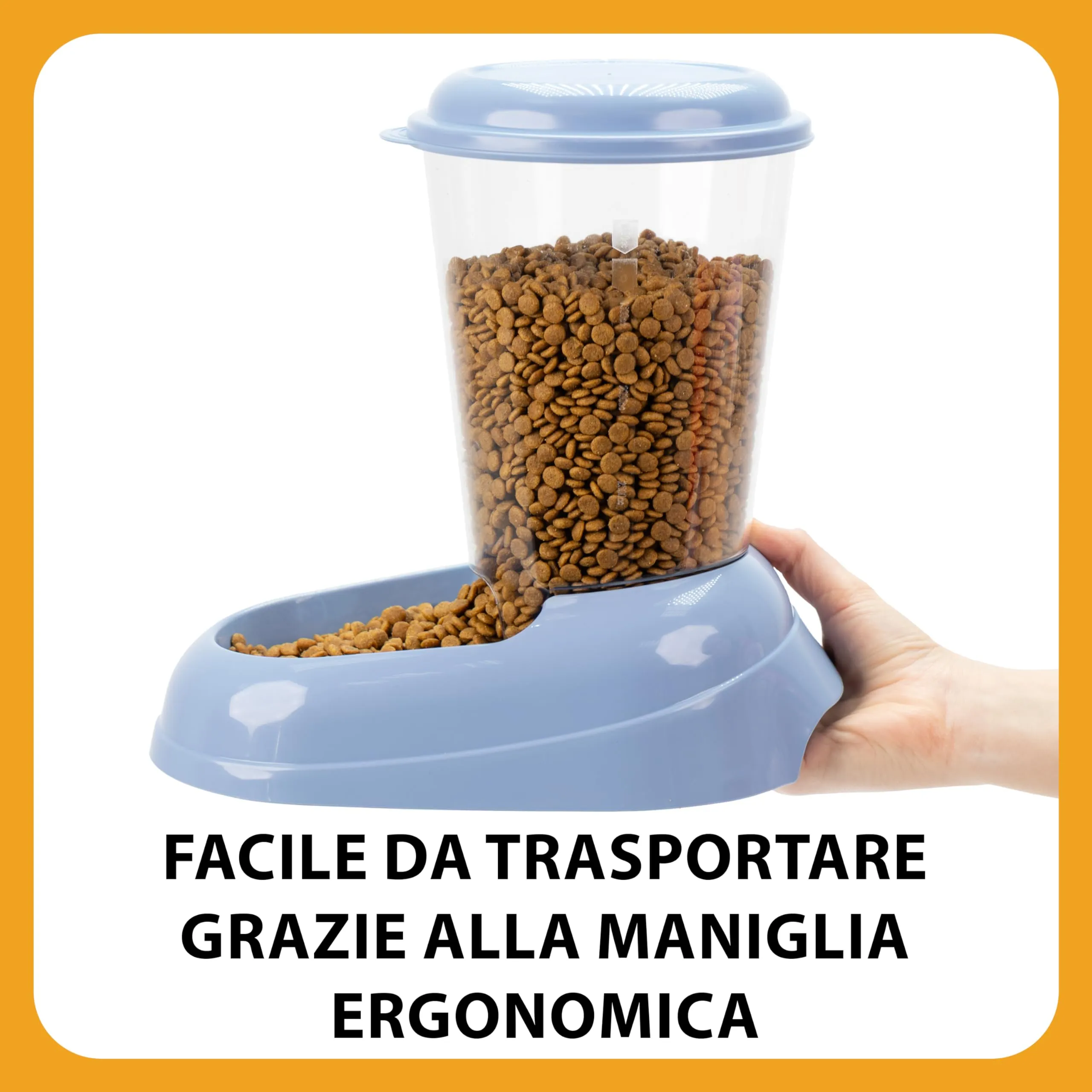 Ferplast Zenith Dispenser Cibo Secco per Cani e Gatti, 3 Litri, Blu - immagine 5