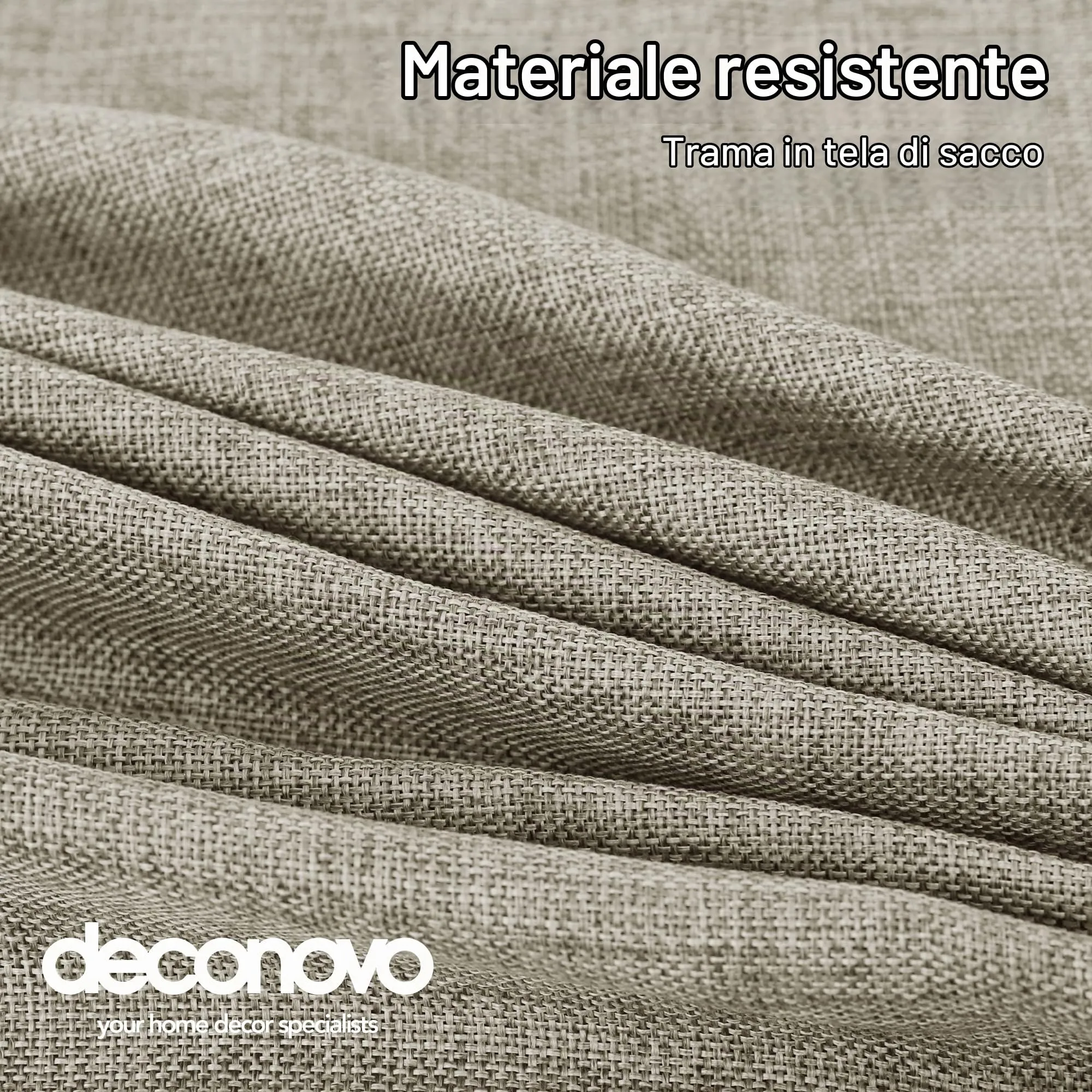 Deconovo Tovaglia Rettangolare in Finto Lino, 130x220 cm, Lino Chiaro - immagine 5