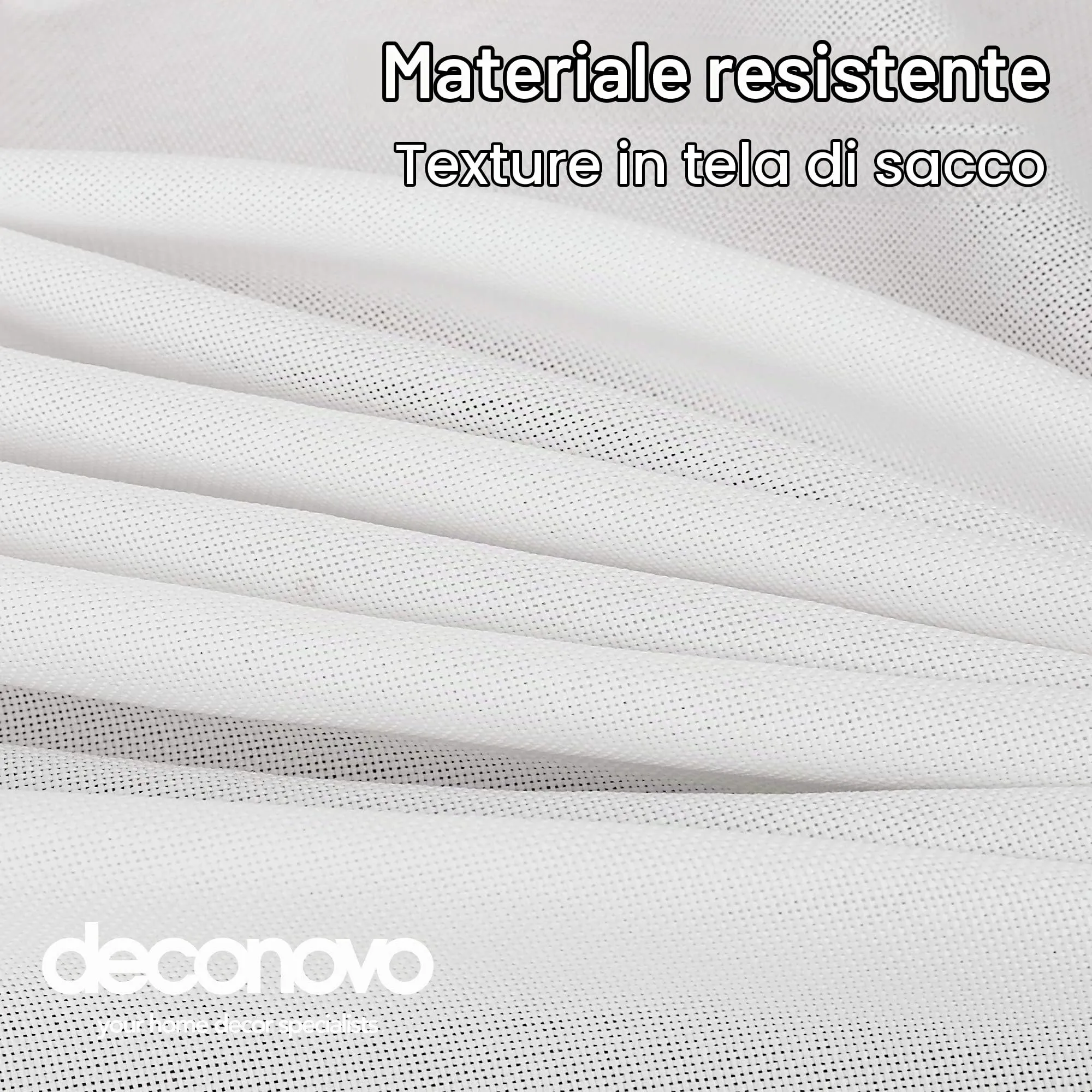Deconovo Tovaglia Rettangolare in Finto Lino, 130x220 cm, Bianco - immagine 5