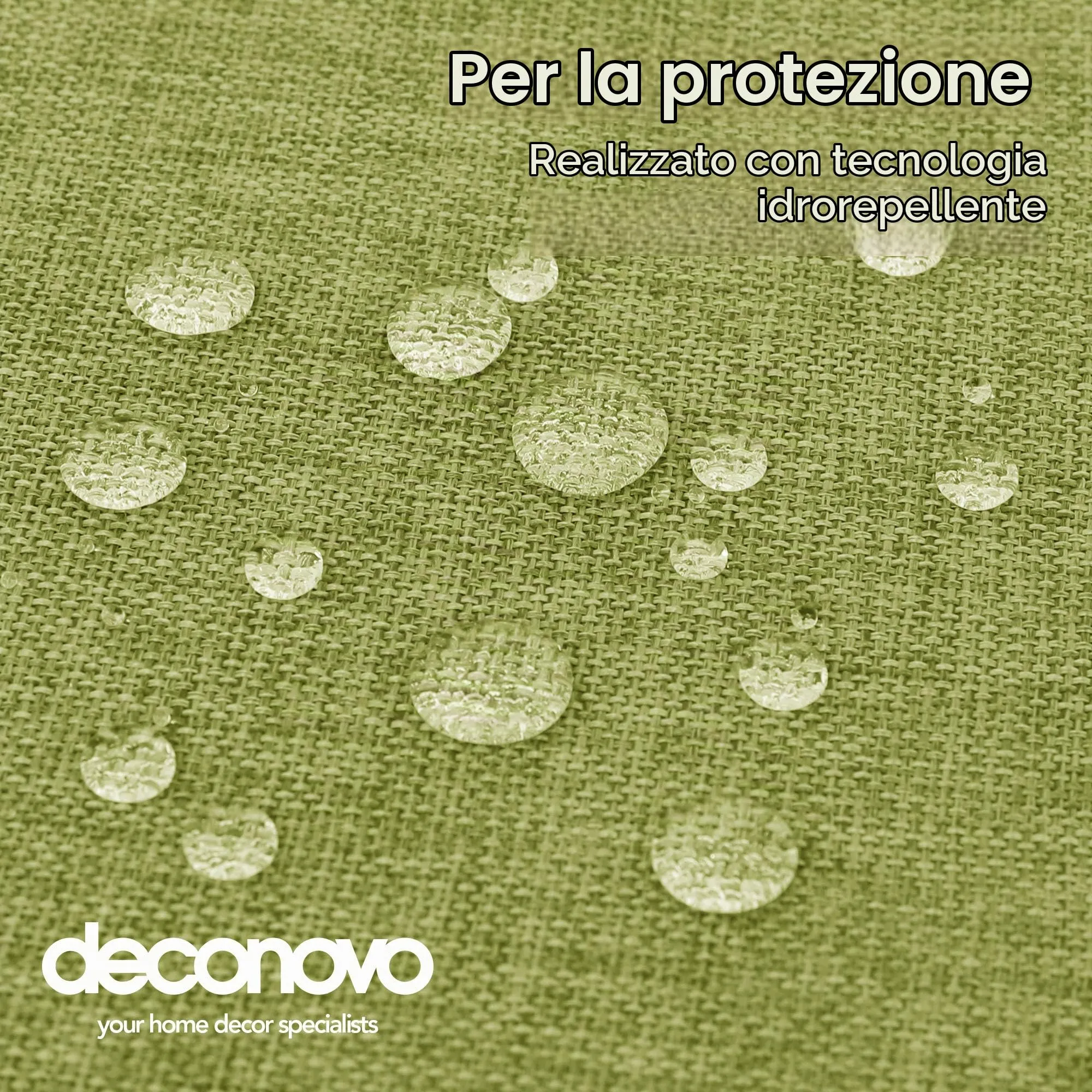 Deconovo Tovaglia Rettangolare Effetto Lino 132x229 cm, Verde - immagine 4