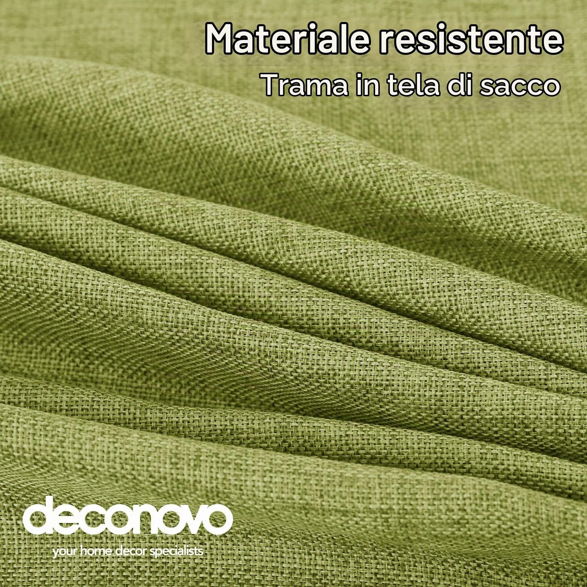 Deconovo Tovaglia Rettangolare Effetto Lino 132x229 cm, Verde - immagine 5