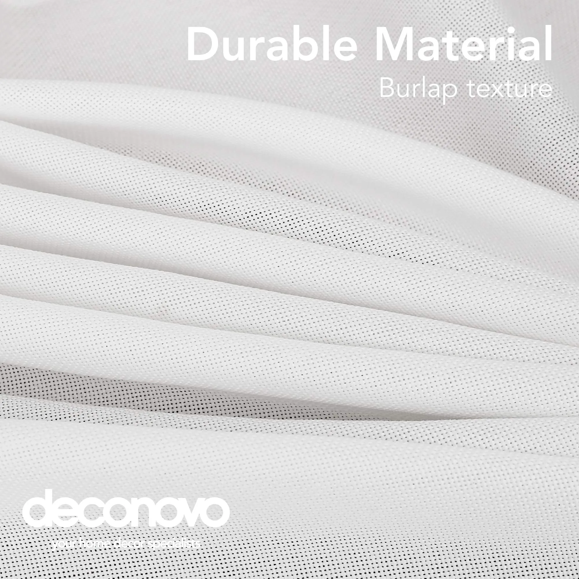 Deconovo Tovaglia Rettangolare in Finto Lino, 140x250 cm, Bianco - immagine 5