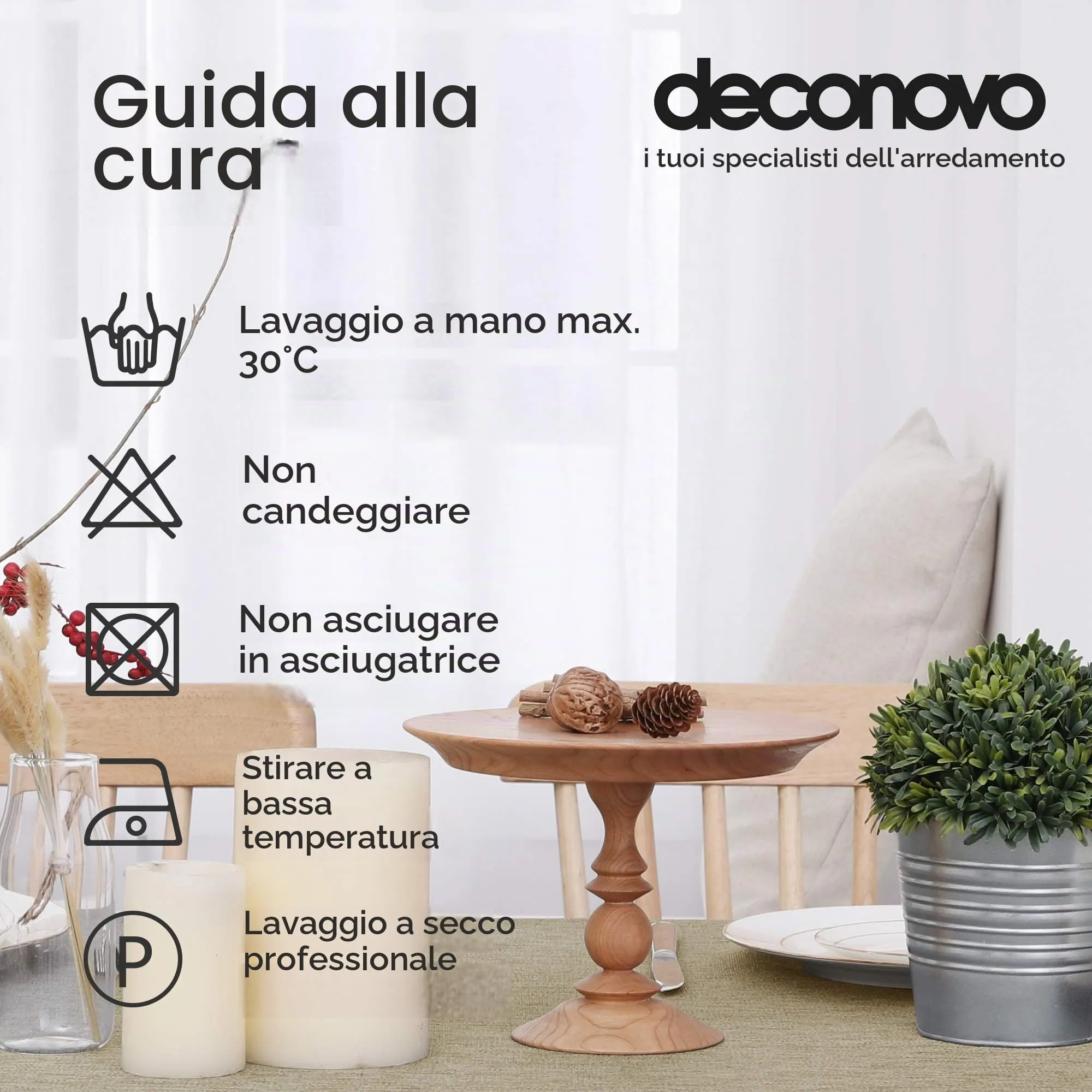 Deconovo Tovaglia Rettangolare Effetto Lino, 137x200 cm, Idrorepellente, Lino Chiaro - immagine 6