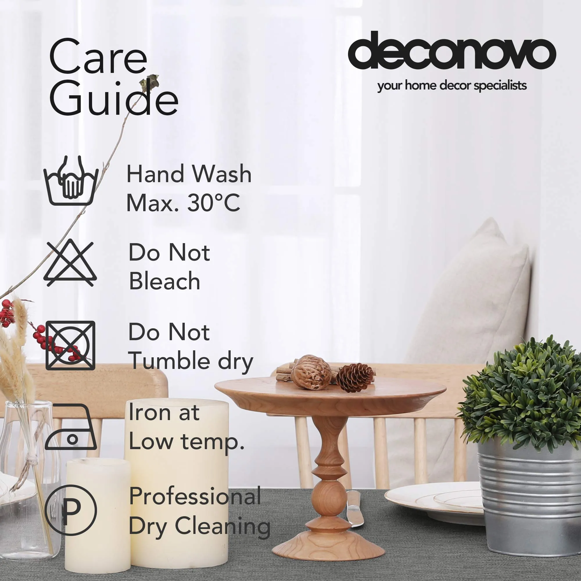 Deconovo Tovaglia Rettangolare Effetto Lino 132x178 cm, Grigio Scuro - immagine 6