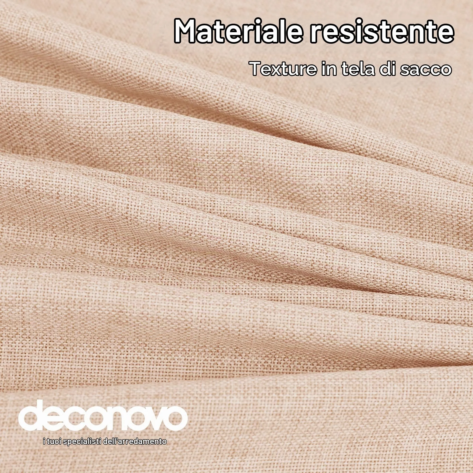 Deconovo Tovaglia Rettangolare Effetto Lino 150x300 cm, Giallo Chiaro - immagine 5
